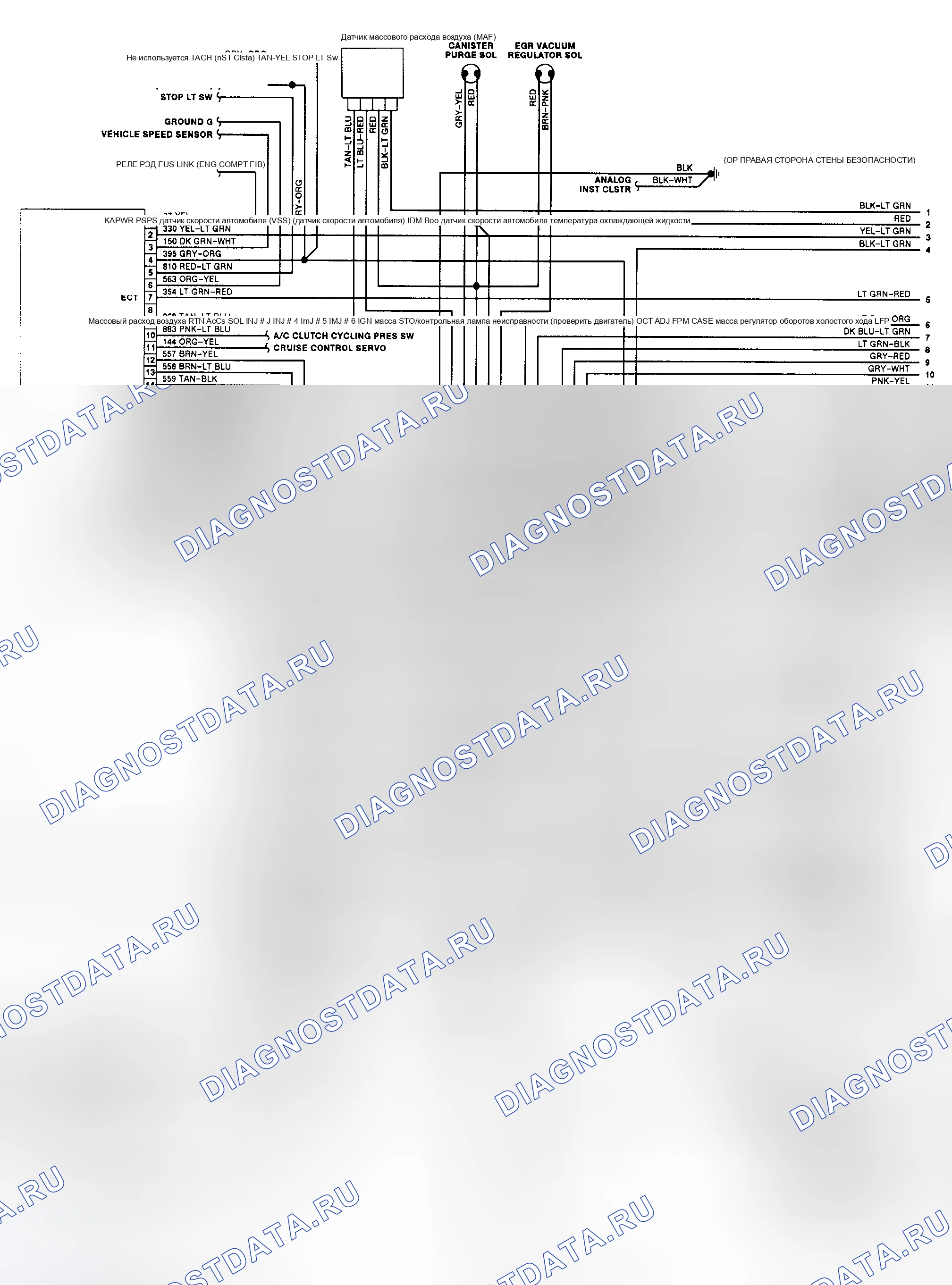 Рис. 21: электросхема РЭД-IV (Taurus 3.0L SHO - 1 из 2). Hyundai Matrix I рестайлинг 2