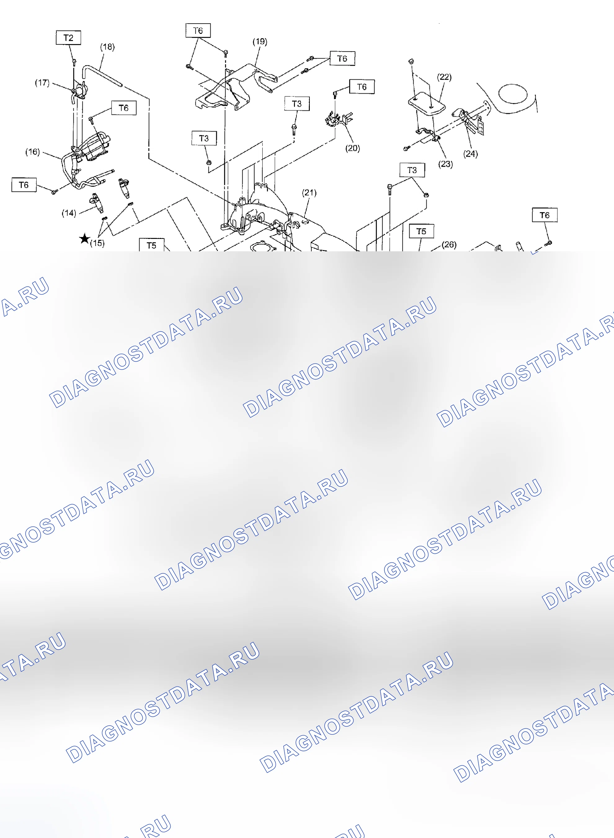 Рис. 132: ВПУСКНОЙ КОЛЛЕКТОР. Subaru Impreza WRX GD/GG рестайлинг