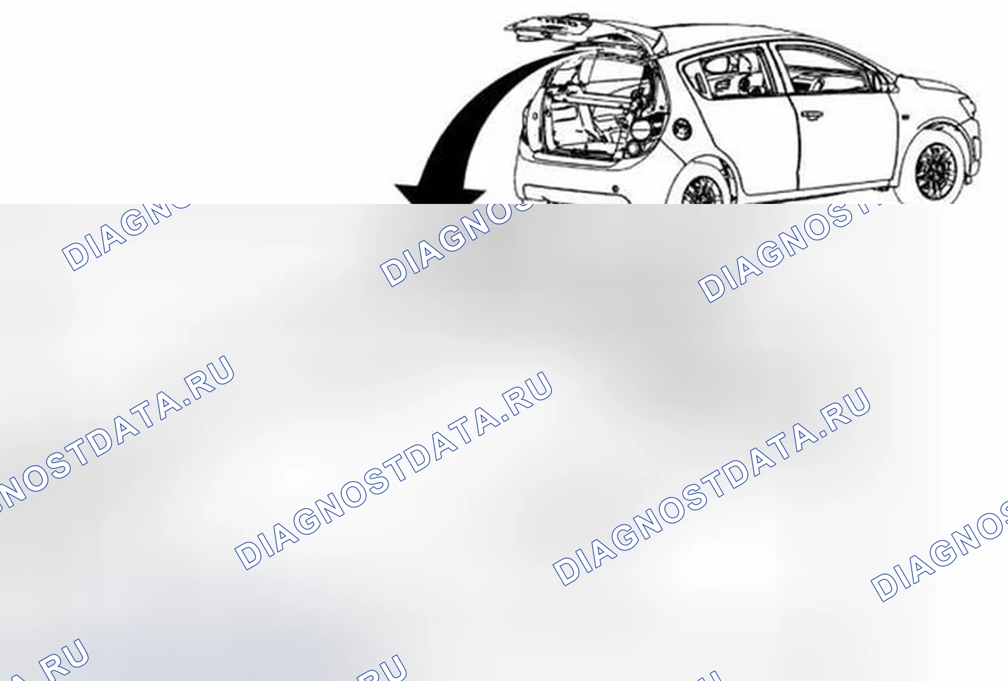 Рис. 6: Замена облицовочной панели (хэтчбек с люком). Chevrolet Sonic I
