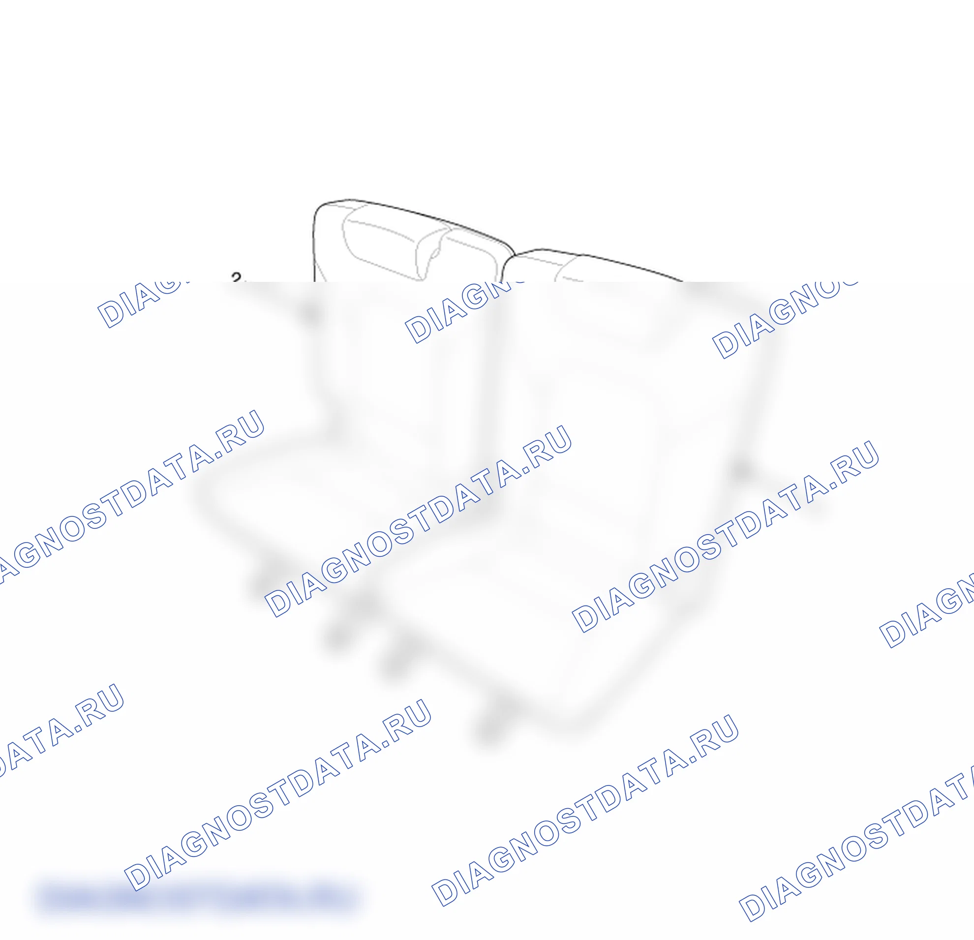 Расположение деталей заднего сиденья в сборе. Hyundai Santafe Sport DMA