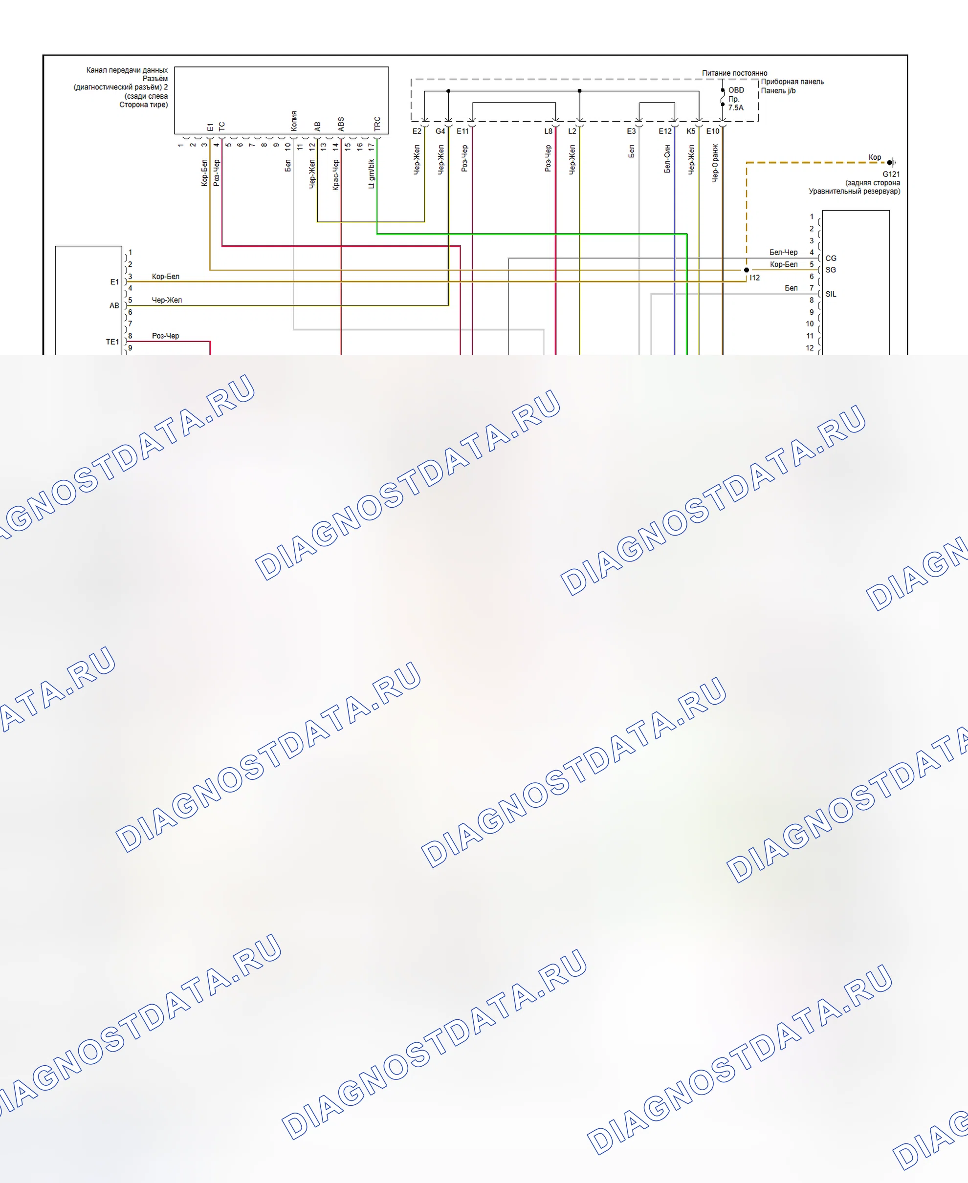 Рис. 5: Схема подключения разъема канала передачи данных (RX300). Haval H9 I