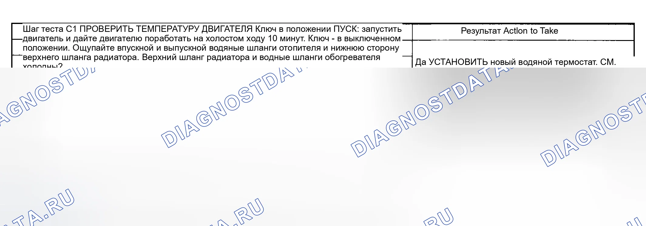 Рис. 9: диагностический тест C: двигатель не достигает нормальной рабочей температуры. Mercury Grand Marquis IV