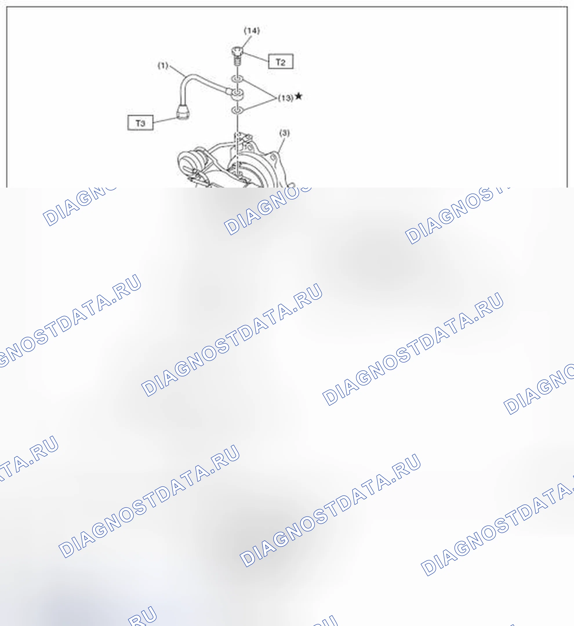 Рис. 470: ТУРБОНАГНЕТАТЕЛЬ. Subaru Impreza GK