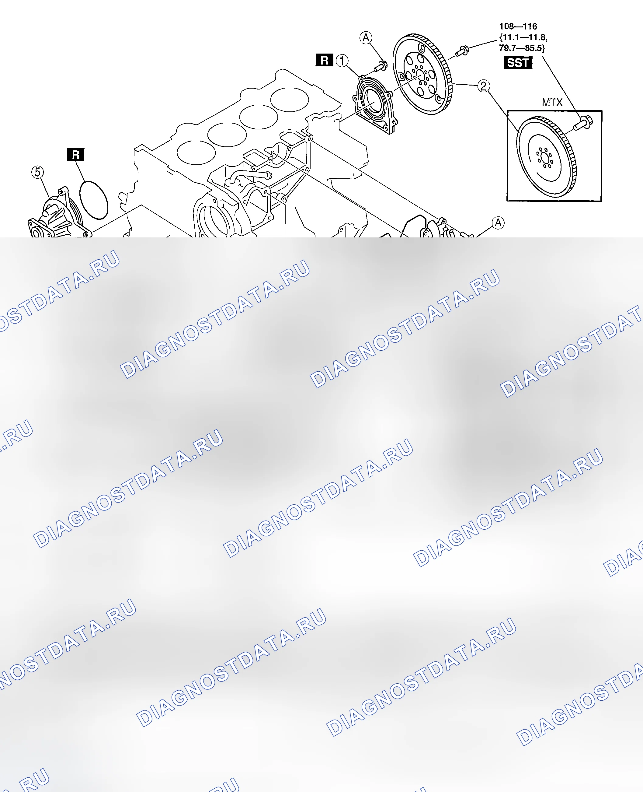 Рис. 94: БЛОК ЦИЛИНДРОВ (II) В СБОРЕ. Honda CR-V IV рестайлинг