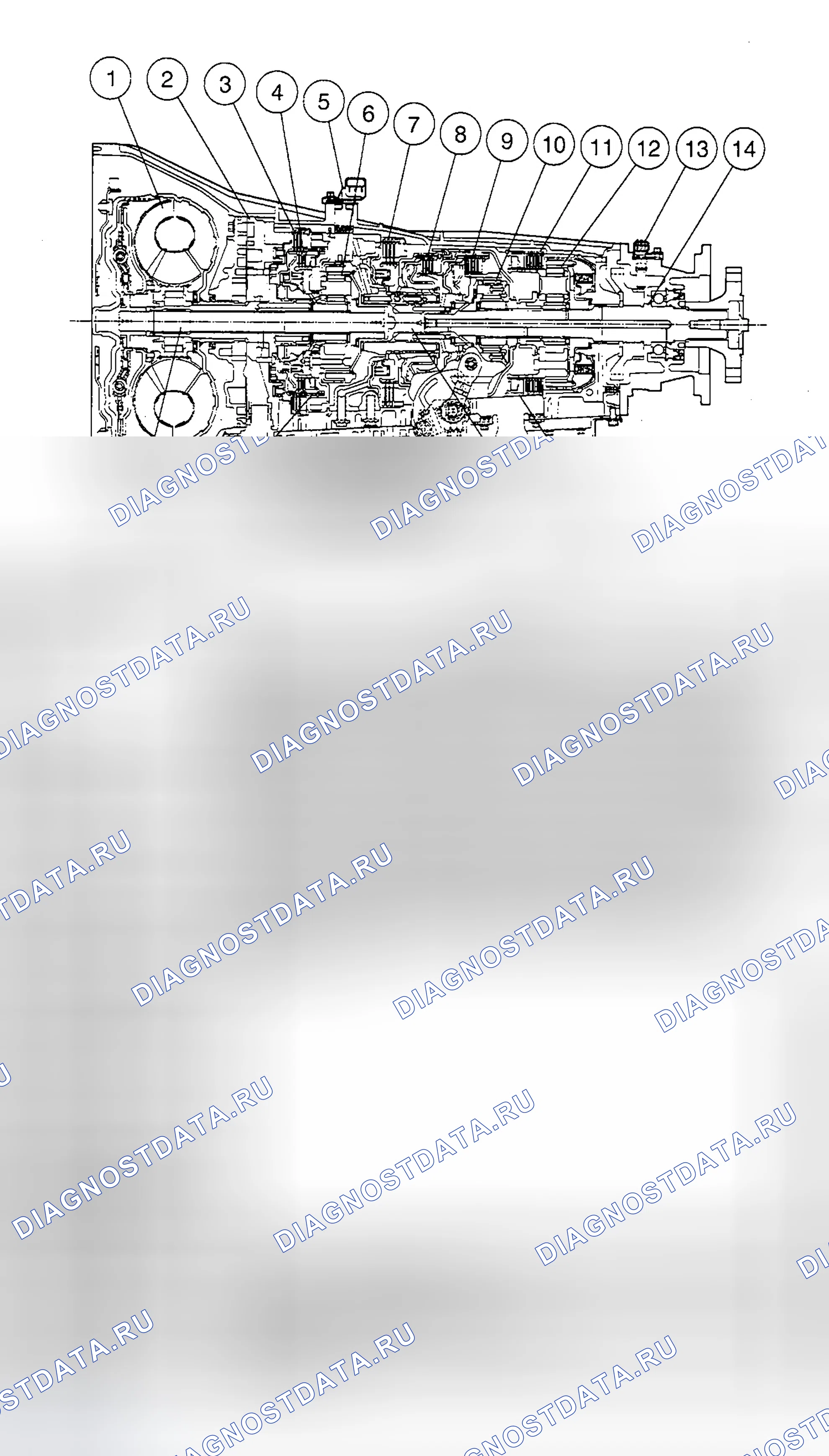 Рис. 1055: Автоматическая коробка передач - вид в разрезе. Ford Pickup F150 