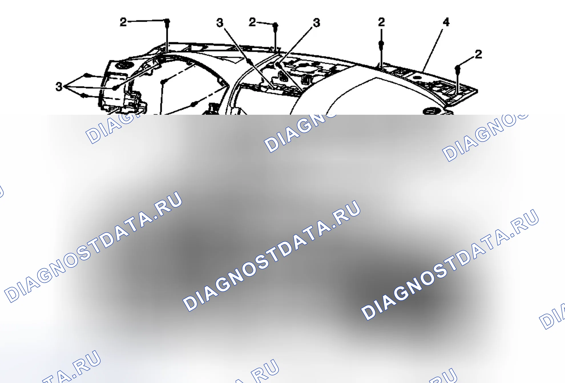 Рис. 169: Замена подстройки панели приборов (Acadia с RPO UV6). Chevrolet Traverse I