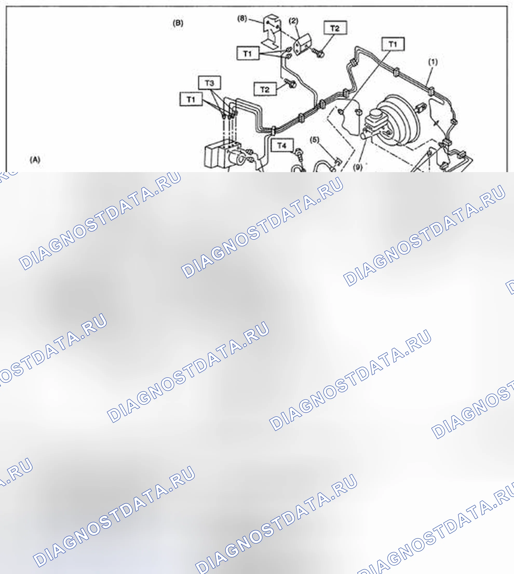 Рис. 87: ПЕРЕДНИЕ ТОРМОЗНЫЕ ТРУБЫ И ШЛАНГИ. Subaru Impreza GH