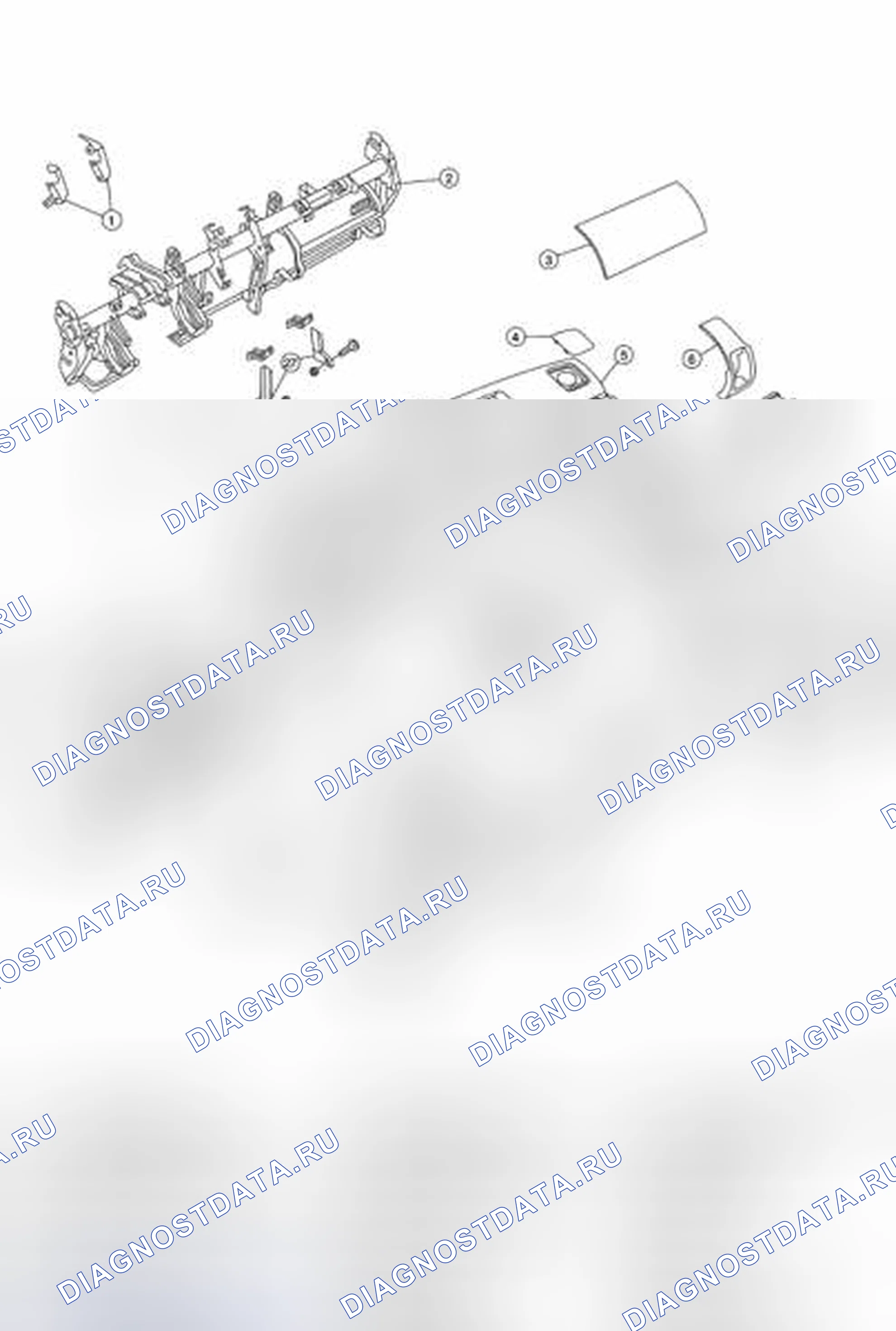 Рис. 4: Разнесенный вид компонентов приборной панели. Nissan Frontier D40