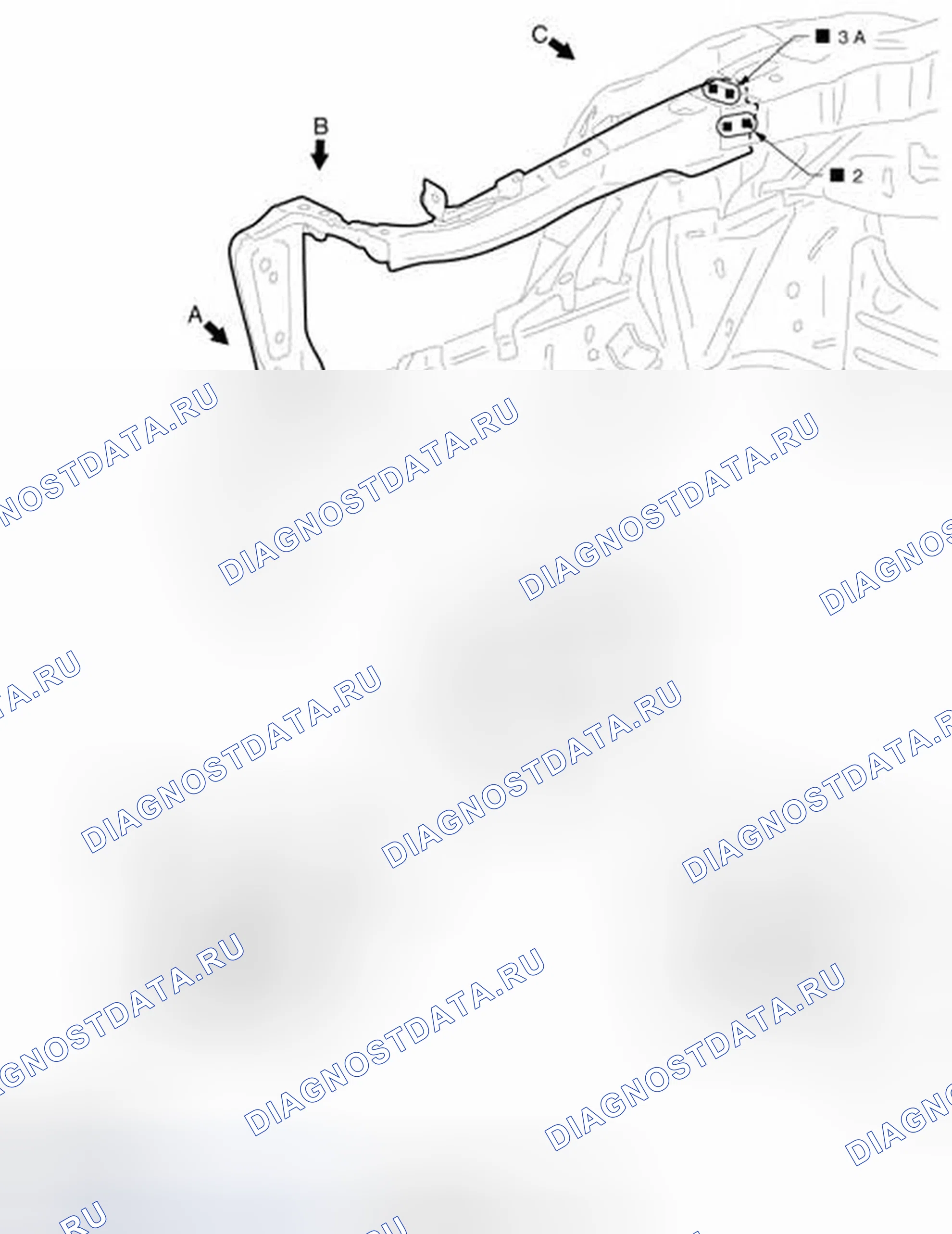 Рис. 123: Опора сердечника радиатора. Infiniti M37 IV