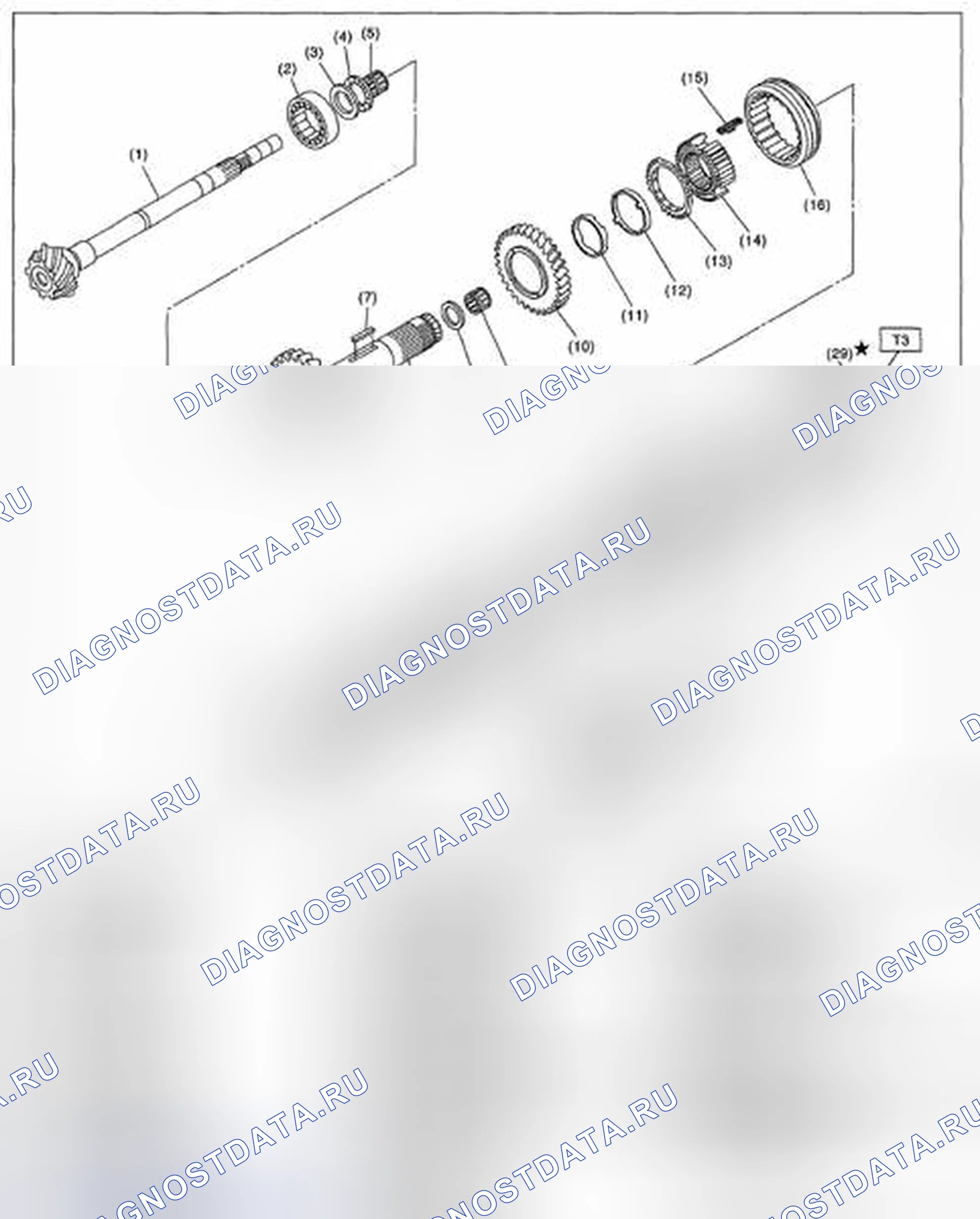 Рис. 2: УЗЕЛ ВЕДУЩЕЙ ШЕСТЕРНИ. Subaru Legacy BM/BR