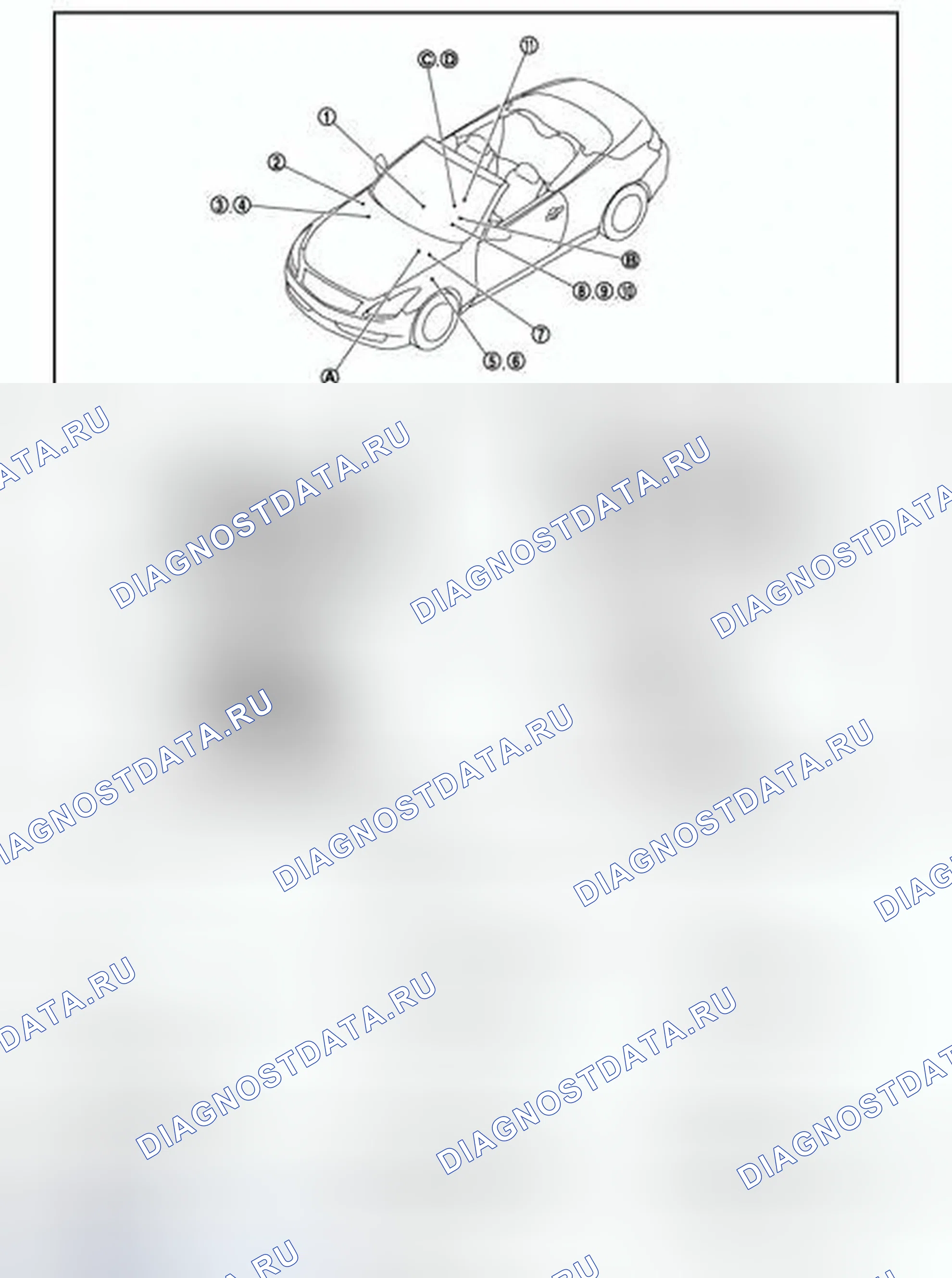 Рис. 237: Расположение компонентов. Infiniti Q60 I