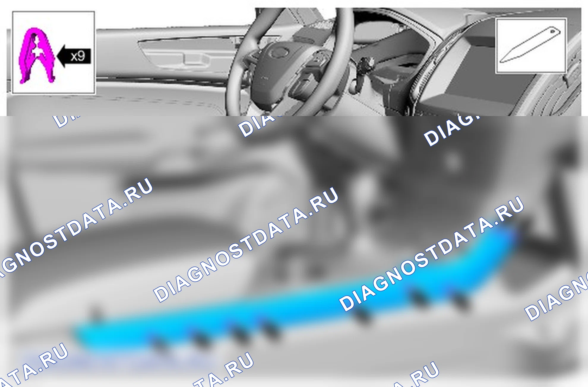 Как снять и установить кабель модуля SYNC [APIM] к USB-порту универсальной шины последовательной передачи данных. Ford Galaxy III