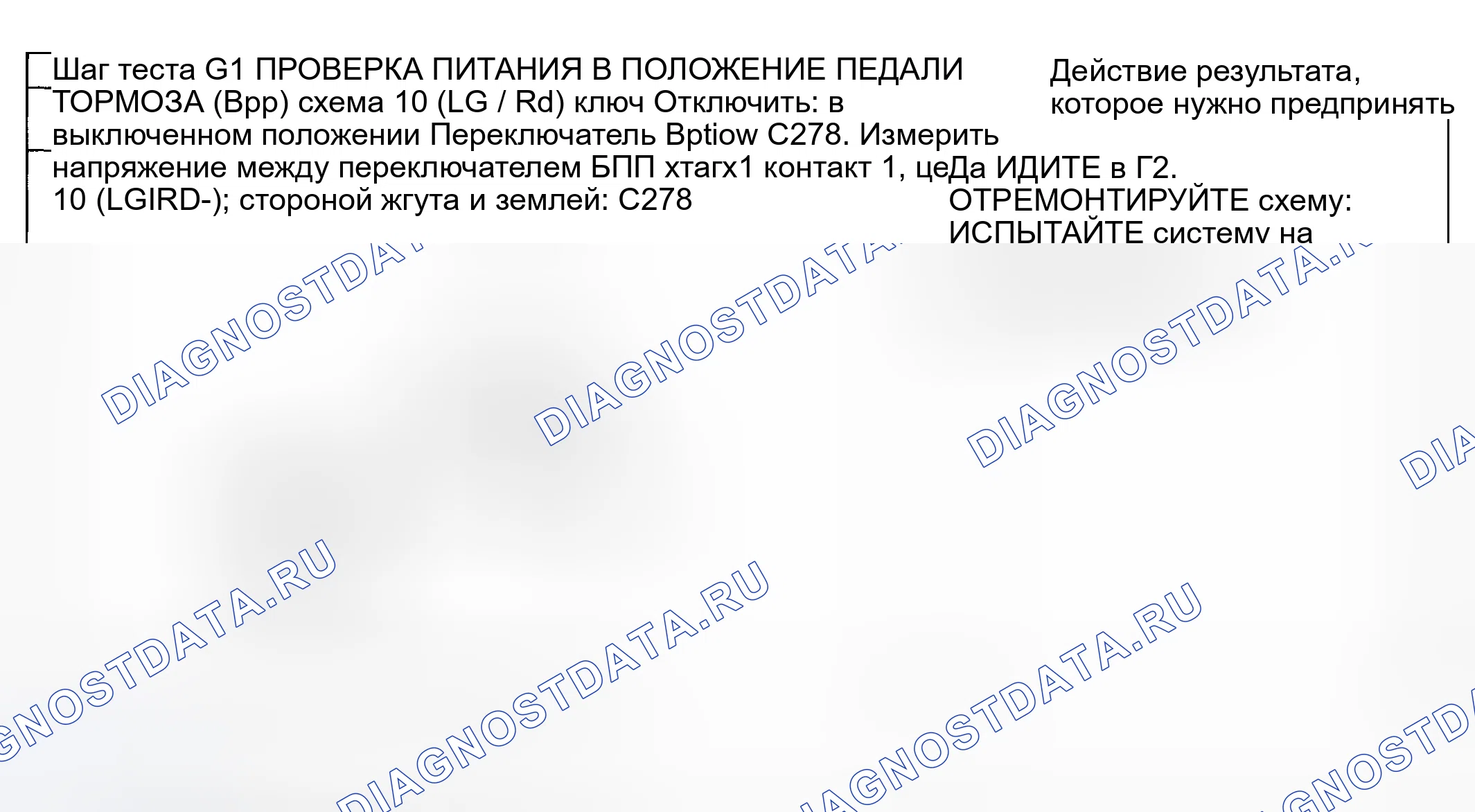 Рис. 20: диагностический тест G: стопорные лампы не работают. Mercury Grand Marquis IV