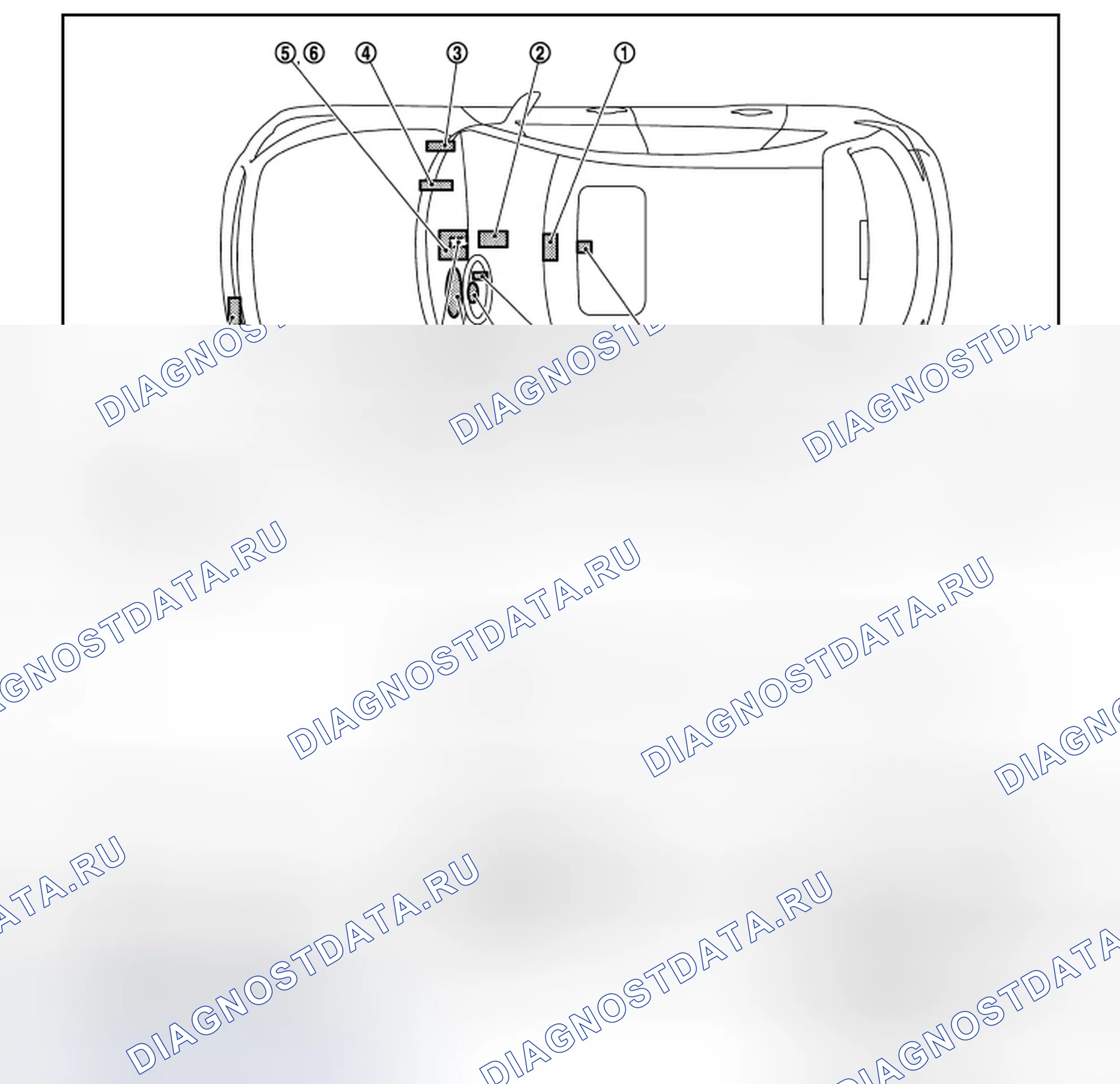 Рис. 28: Расположение компонентов. Infiniti FX35 II рестайлинг