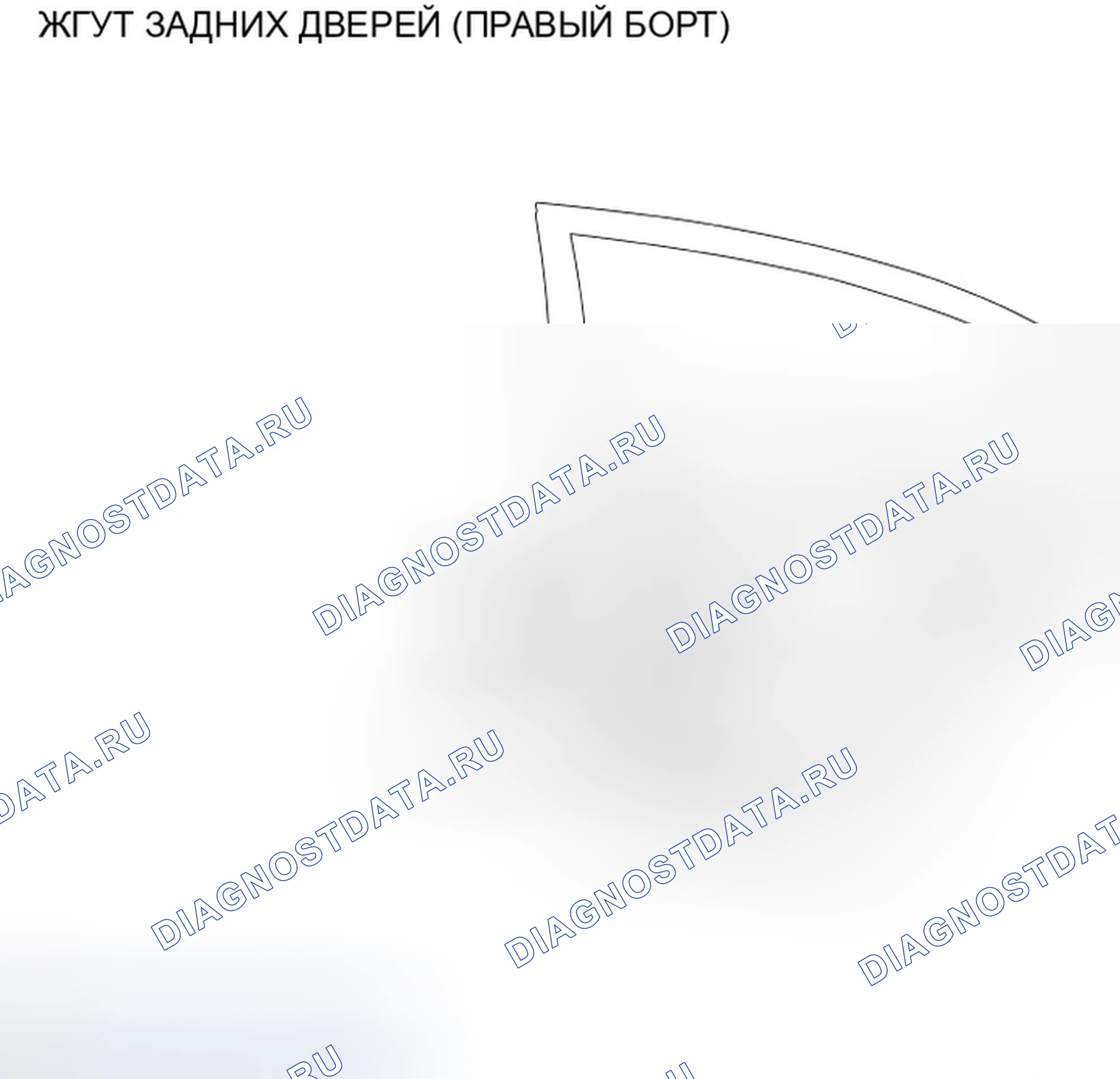 Рис. 279: Жгут задних дверей (правая сторона). Infiniti G37 IV рестайлинг