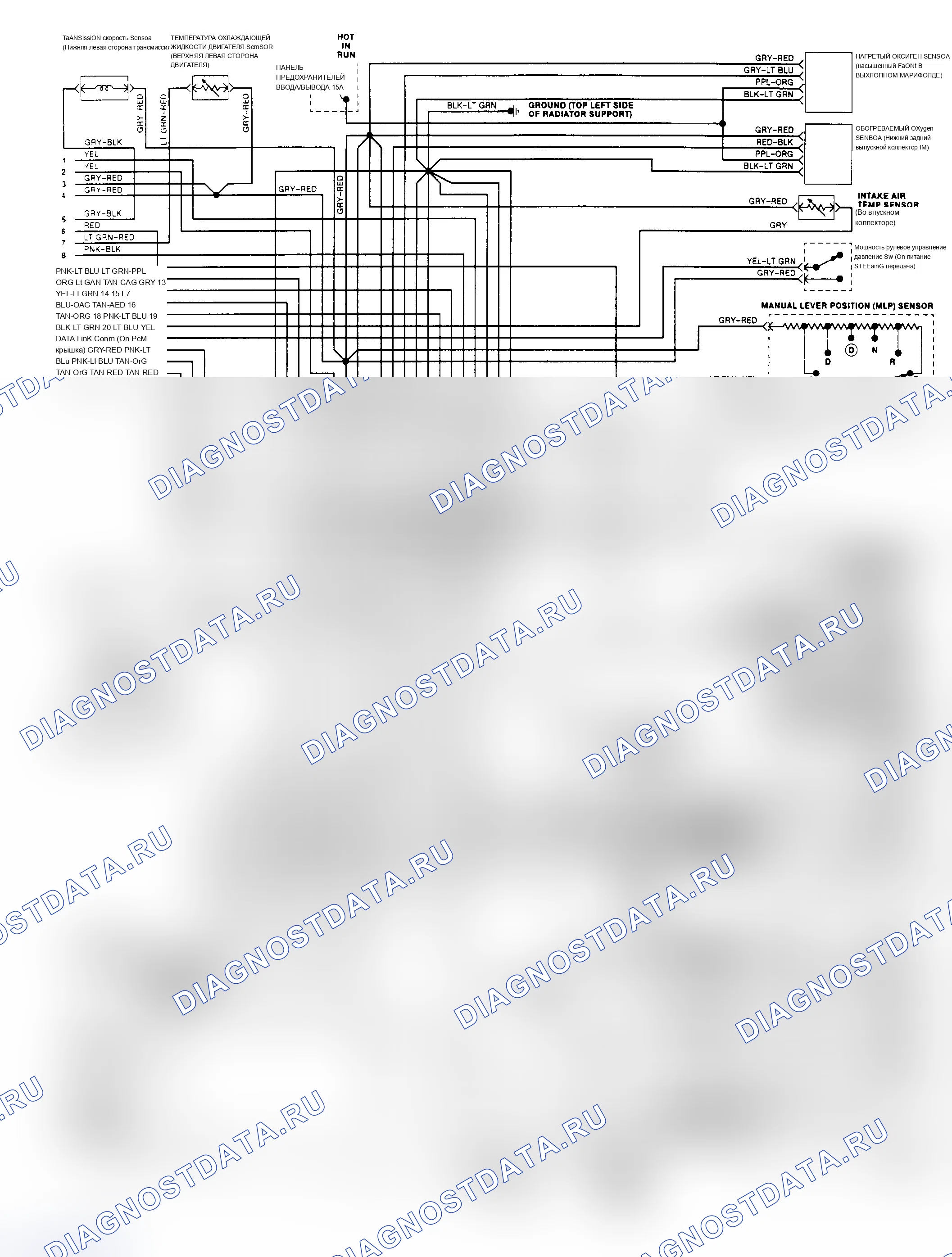 Рис. 6: Схема подключения EEC-IV (Taurus 3.0L Flex топливо - 2 из 2). Mercury Sable II