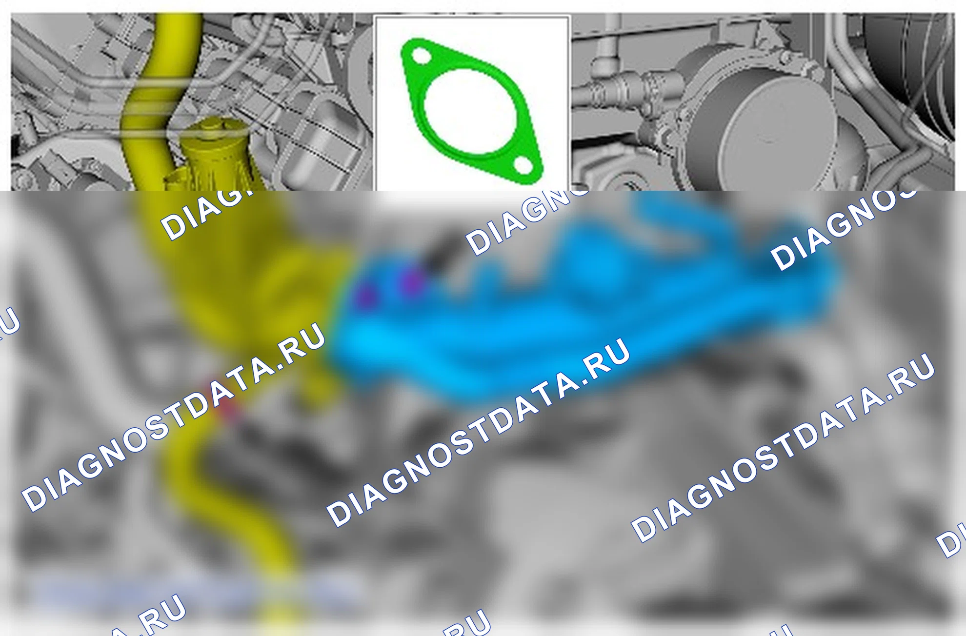 Как снять и установить охладитель системы рециркуляции отработавших газов (EGR). Ford Ranger T6