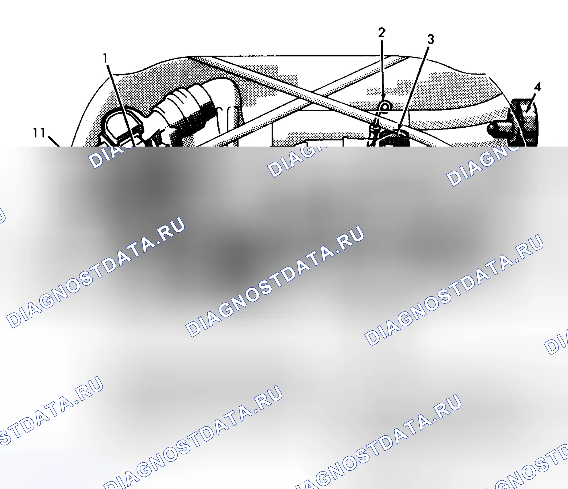 Рис. 9: РАСПОЛОЖЕНИЕ ТОЧЕК ОБСЛУЖИВАНИЯ. Toyota MR2 W20