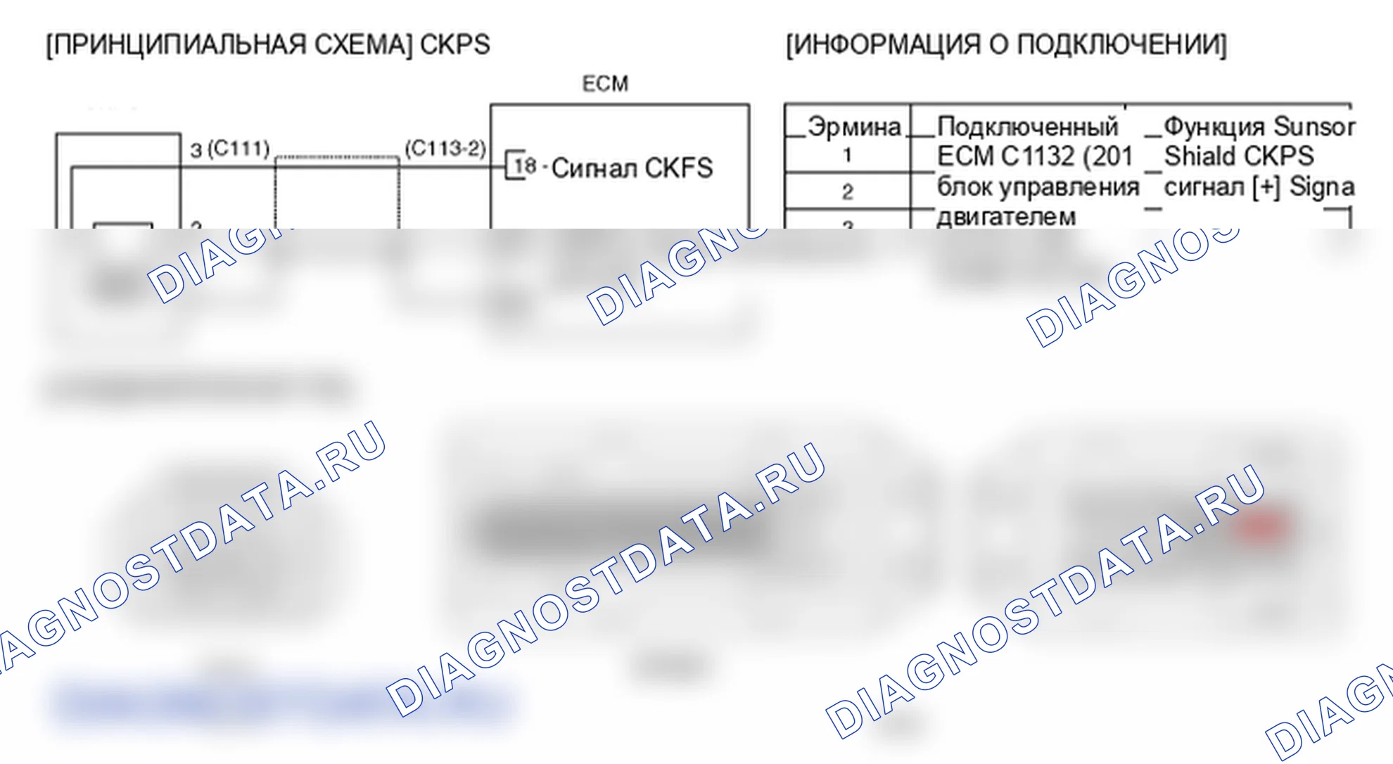 Фрагмент электросхемы: P1300. Kia Sportage KM