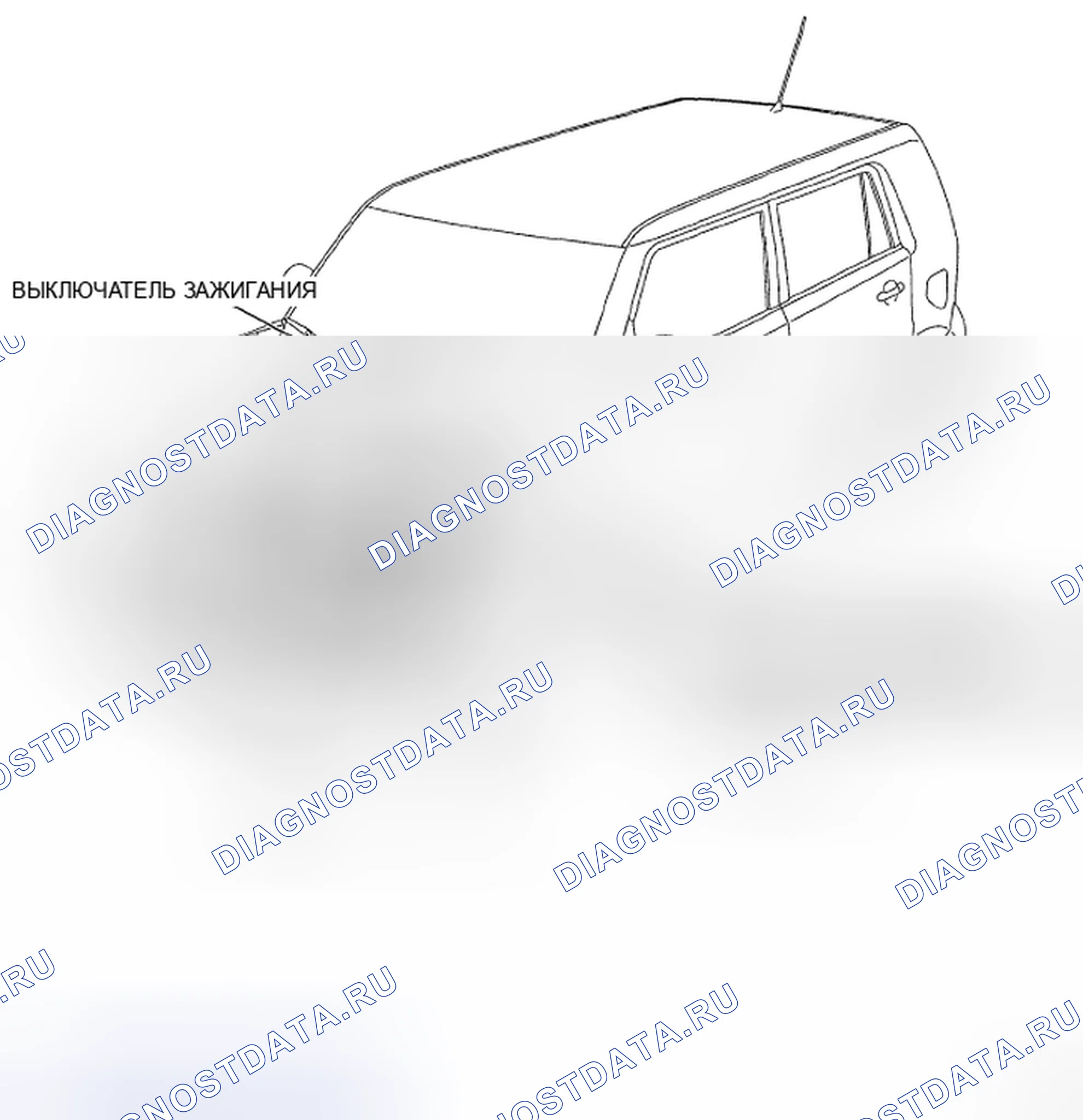 Рис. 1: Идентификация местоположения компонентов системы зажигания (1 из 2). Scion xB II