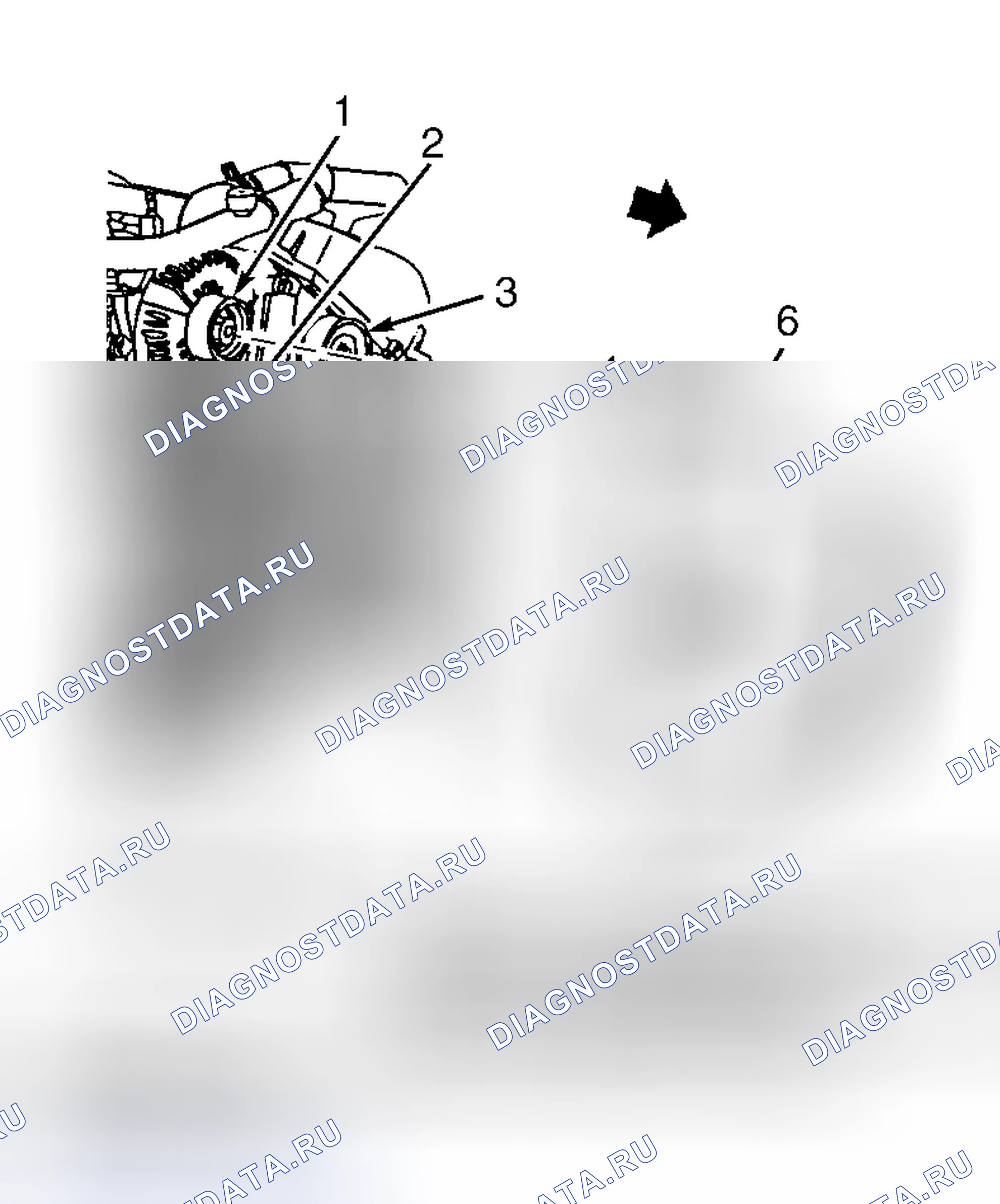Рис. 21: РАЗВОДКА ПРИВОДНОГО РЕМНЯ (4,6 л V8 VIN " V "). Hyundai ix20 I