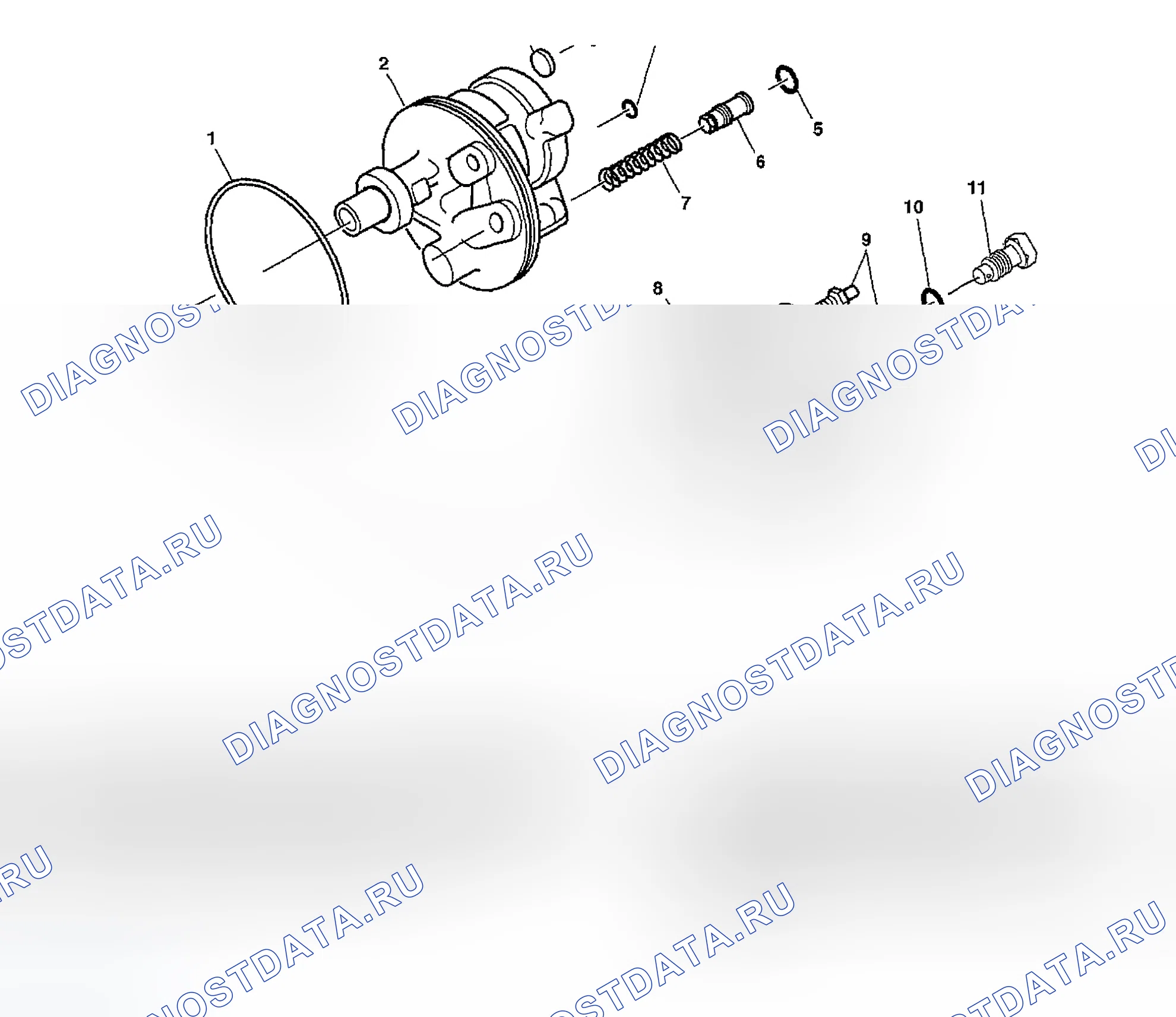 Рис. 4: Насос ГУР в разобранном виде. Chevrolet Chevy Express H2500 