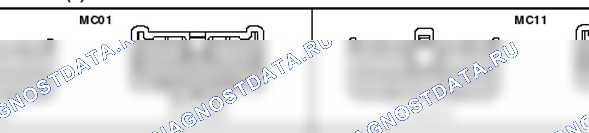 Распиновка разъёма MC11 — harness connectors. Kia Sportage KM