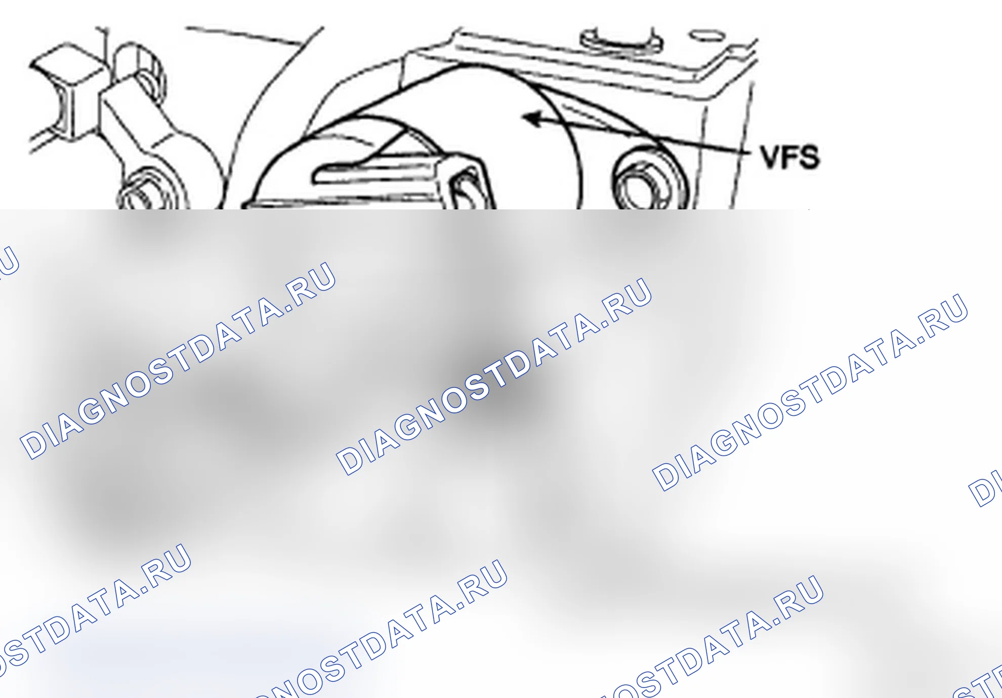 Рис. 20: Расположение датчика ATF и VFS. Hyundai Santa Fe II