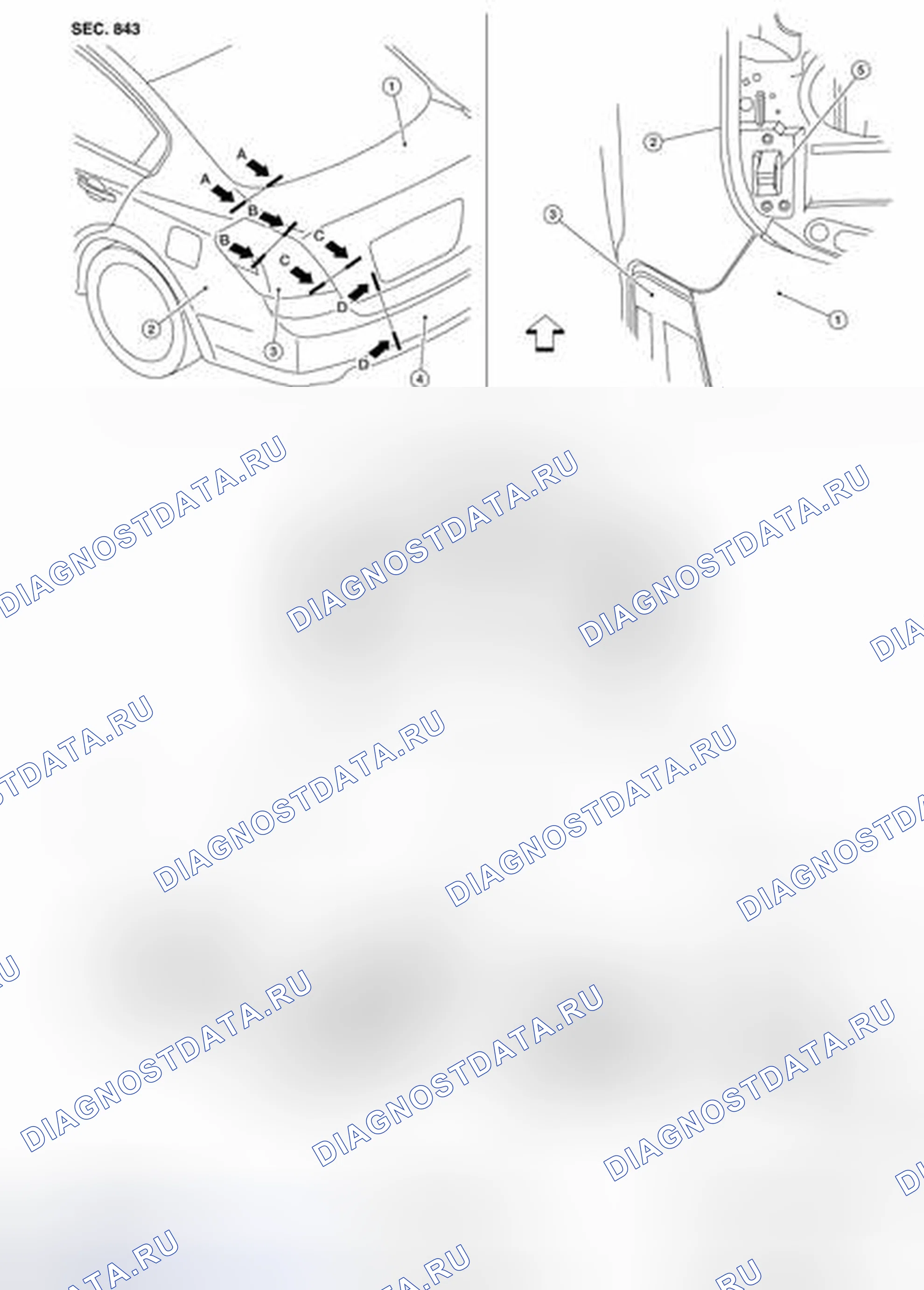 Рис. 1271: УЗЕЛ КРЫШКИ БАГАЖНИКА: Регулировка. Nissan Altima L32 рестайлинг