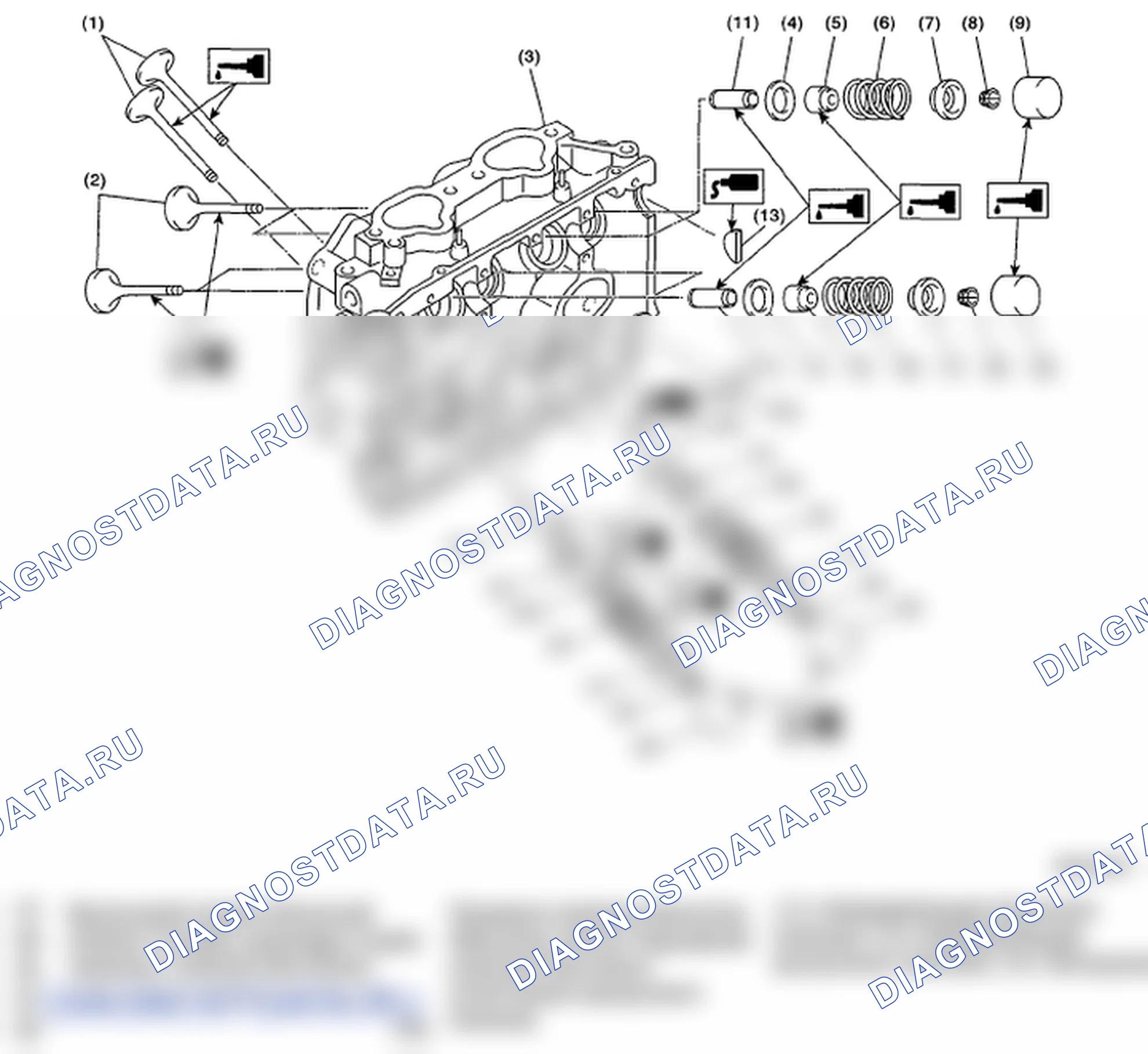 Рис. 297: ГОЛОВКА ЦИЛИНДРА И КЛАПАН В СБОРЕ. Subaru Impreza WRX GH