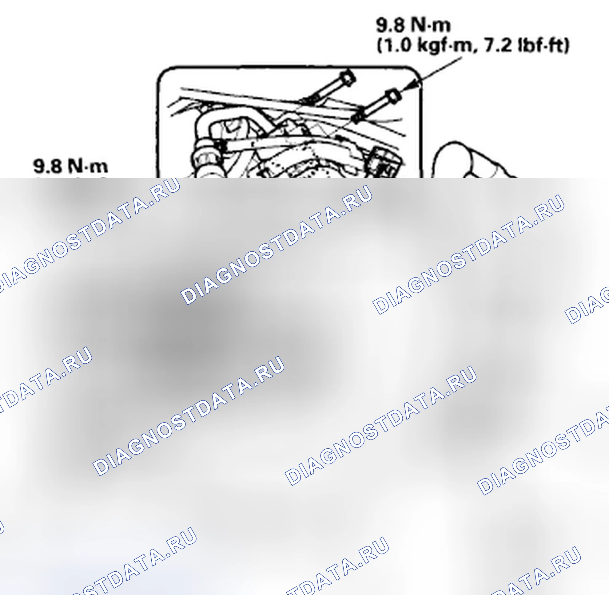 Рис. 1099: Замена датчика давления топливной рейки. Honda Civic VIII
