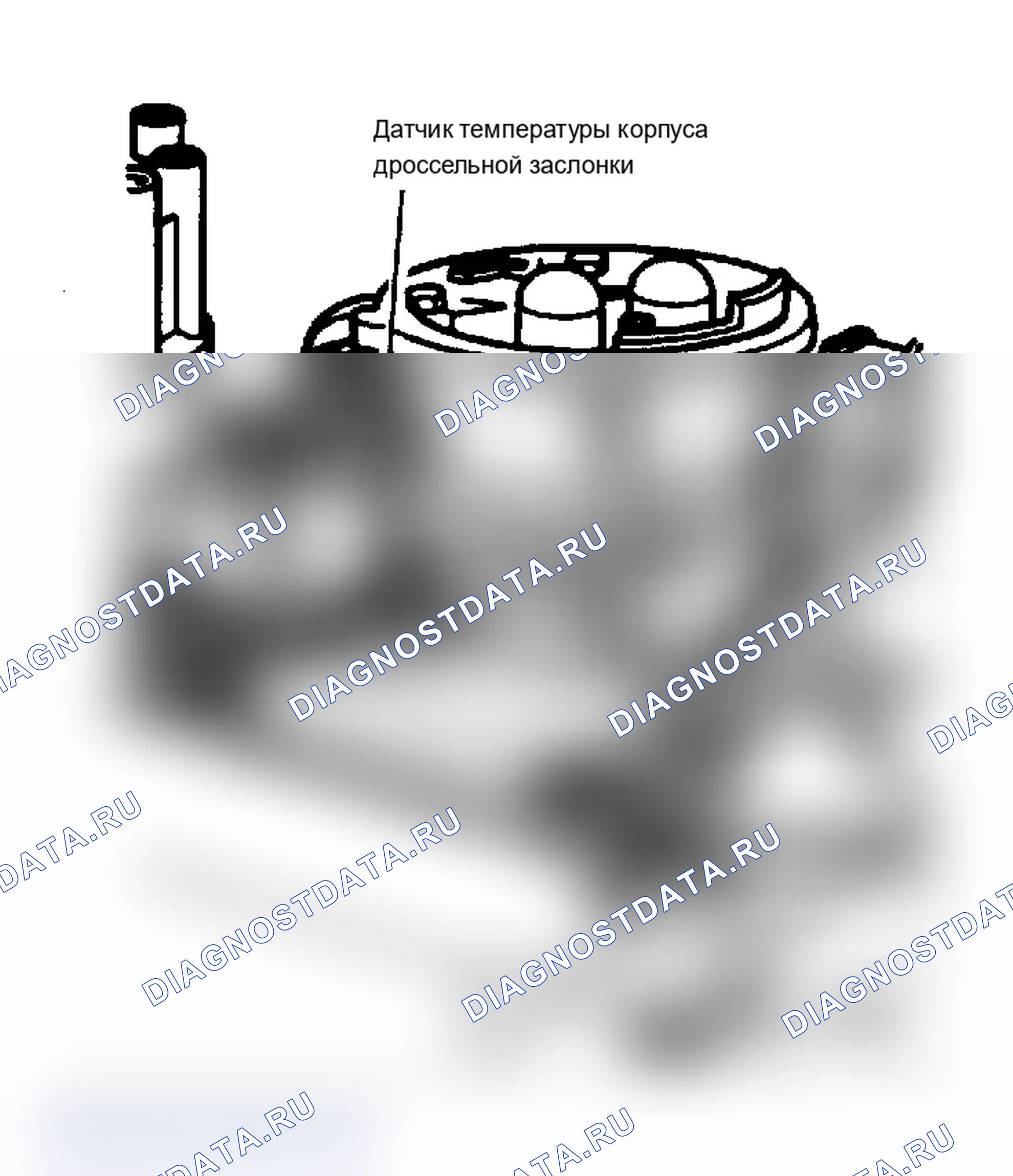 Рис. 310: DR16 (2 из 3). Расположение датчика температуры корпуса дроссельной заслонки. Dodge Dakota Shelby 