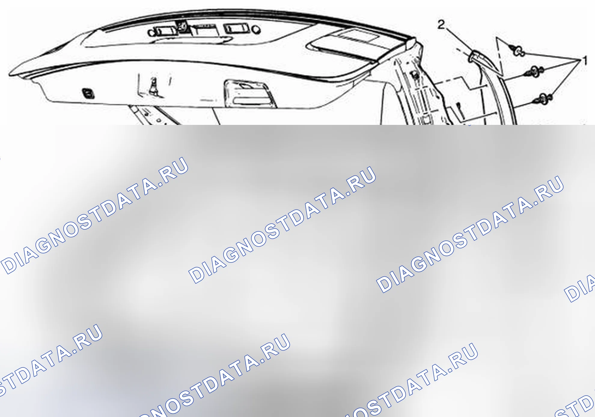 Рис. 89: Замена верхнего датчика со стороны дверь багажника. Kia Optima I