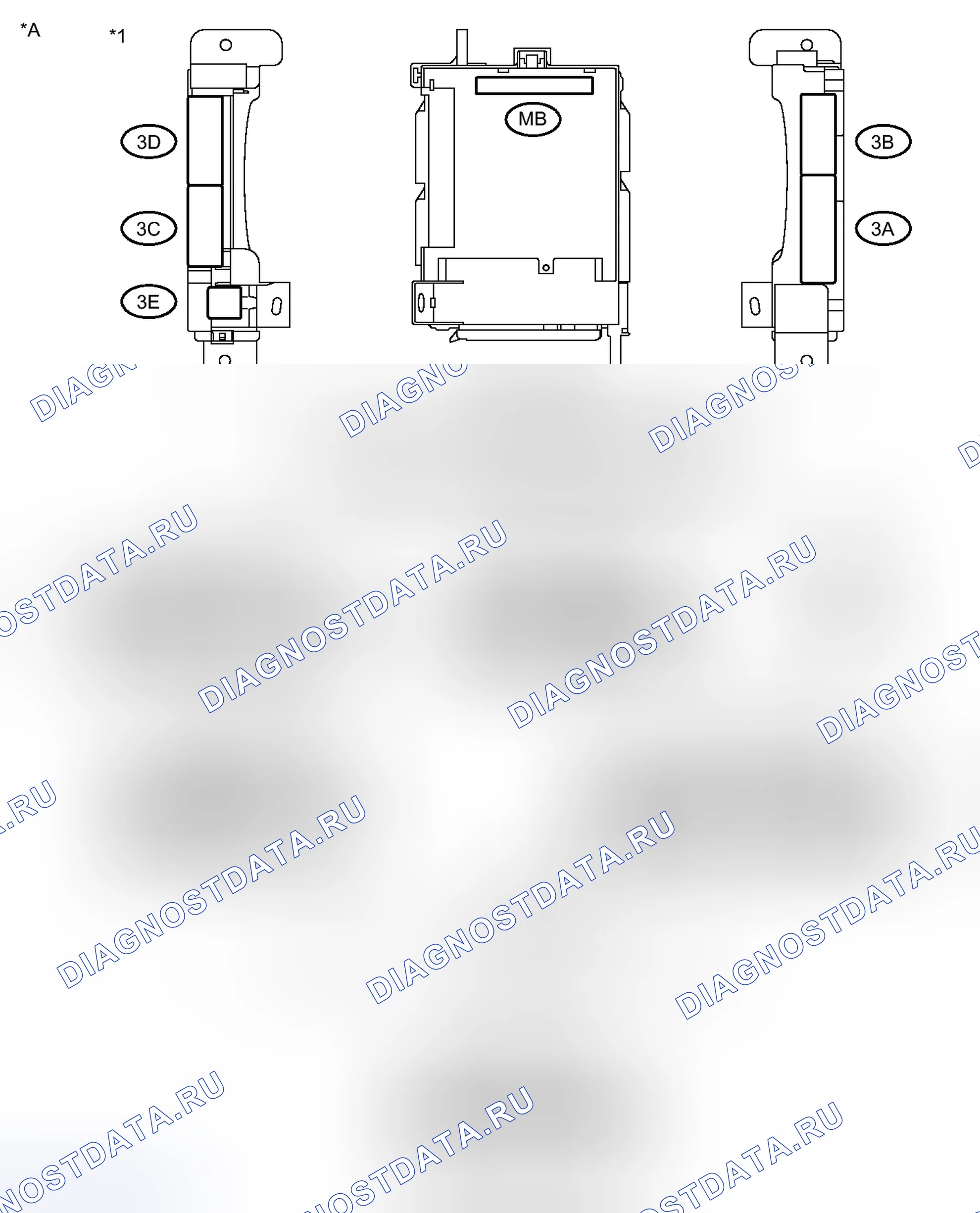 Рис. 175: КЛЕММЫ ЭБУ. Toyota Yaris III