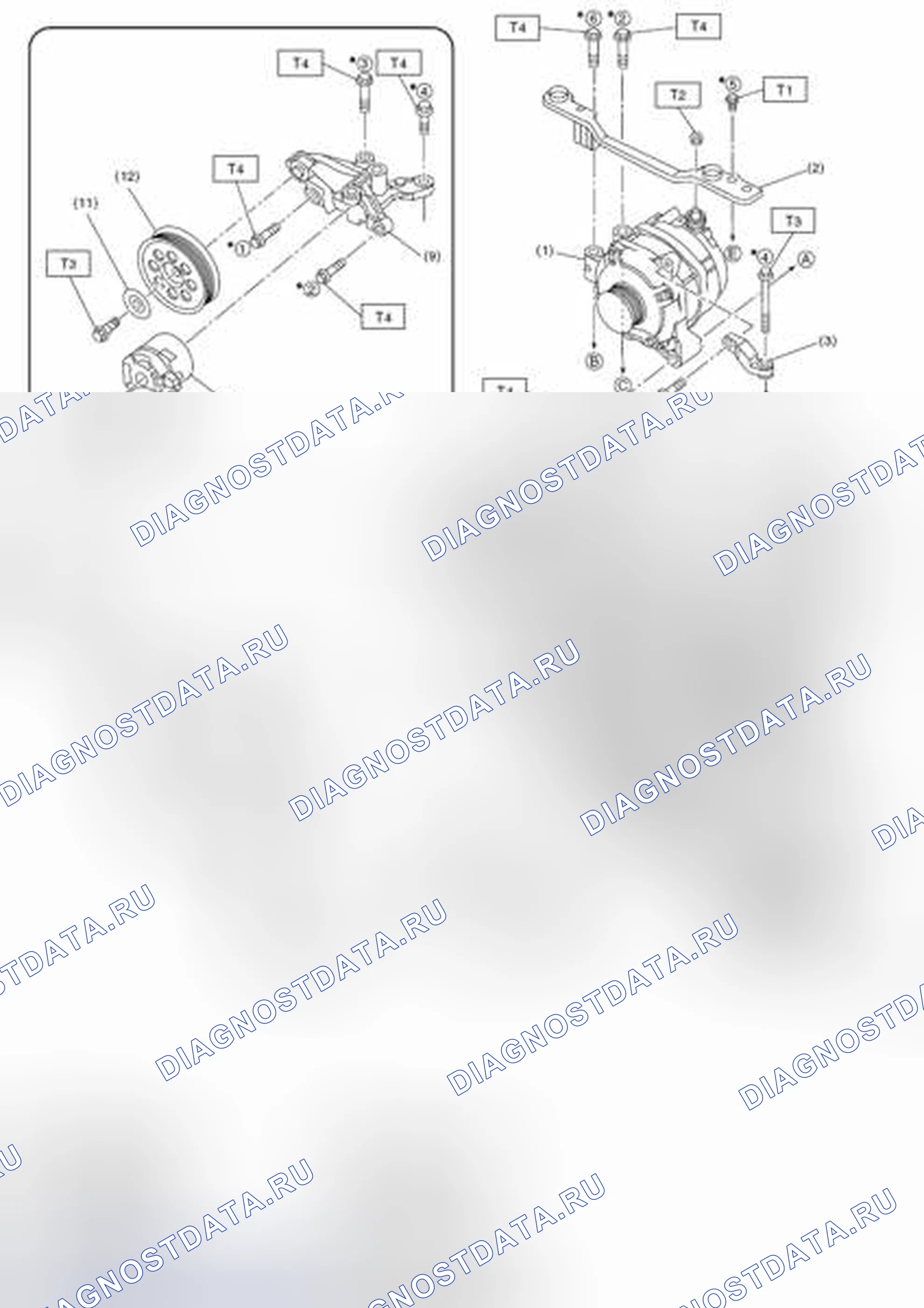 Рис. 5: КРОНШТЕЙН ГЕНЕРАТОРА. Subaru Impreza GK