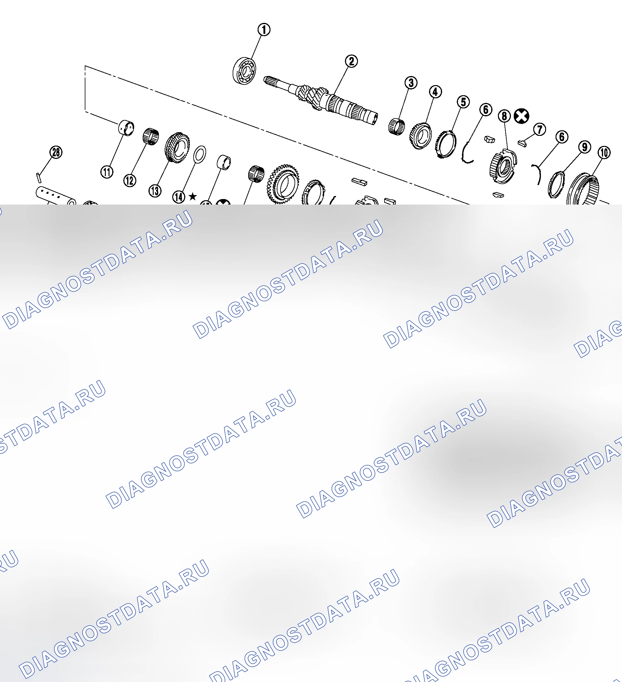 Рис. 47: КОМПОНЕНТЫ ЗУБЧАТОЙ ПЕРЕДАЧИ. Nissan Altima L31