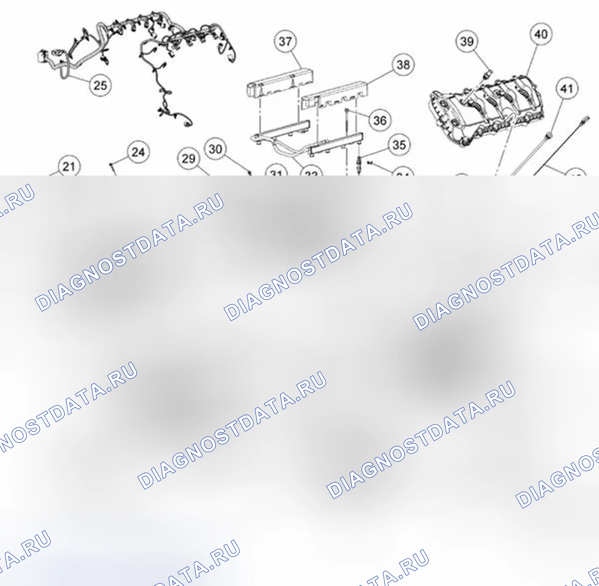 Рис. 579: Двигатель - верхний конец, кроме Boss ® 302. Ford Mustang V рестайлинг 2