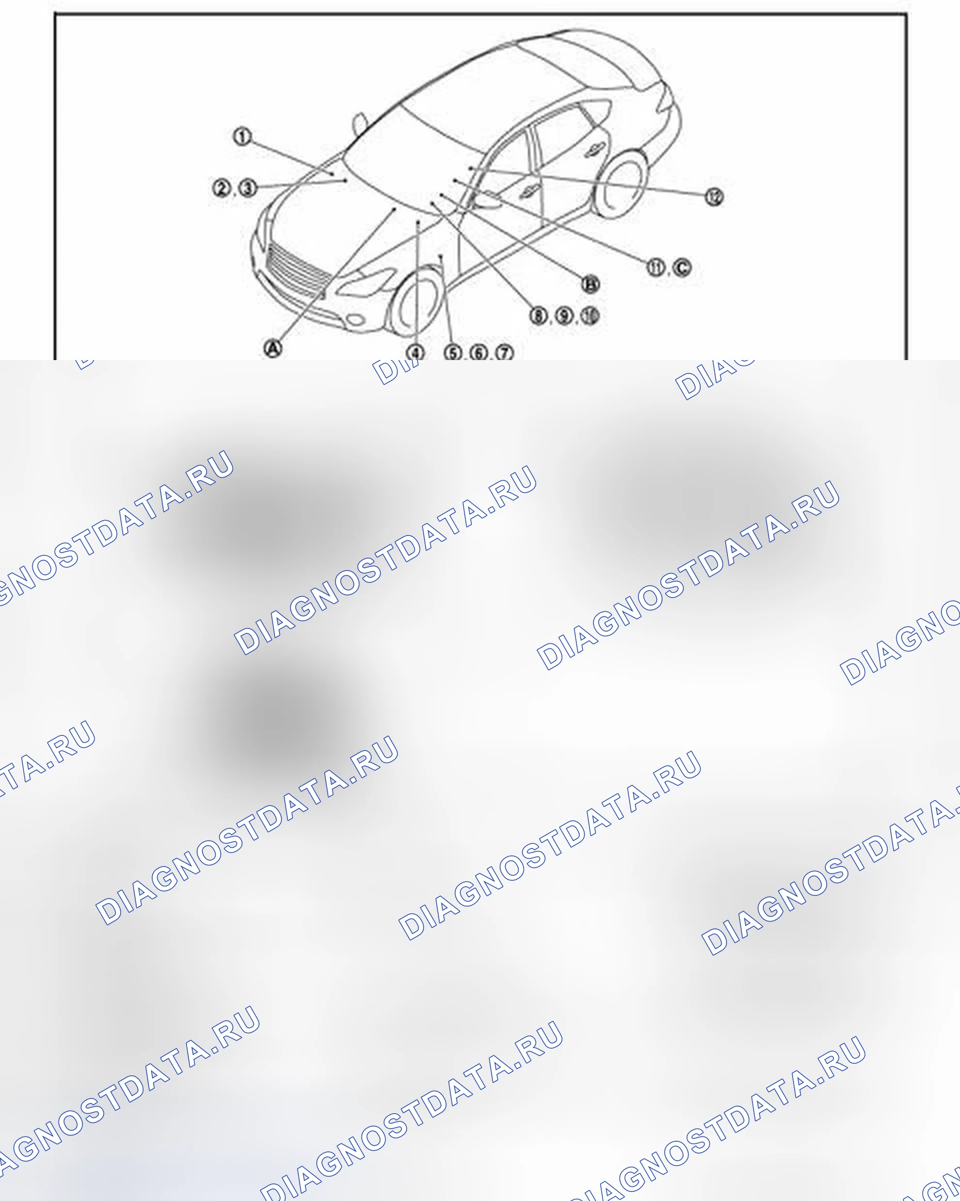 Рис. 97: СИСТЕМА УПРАВЛЕНИЯ A / T: Расположение компонентов. Infiniti M56 IV