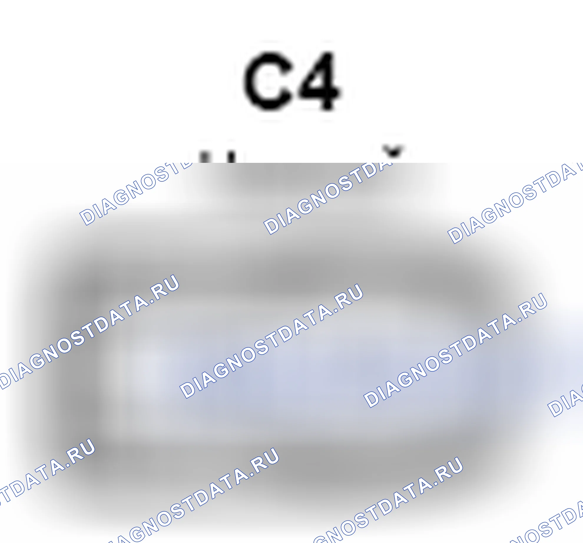 Рис. 533: Вид спереди разъема правого ультразвукового датчика No1 (C4). Lexus ES XV60