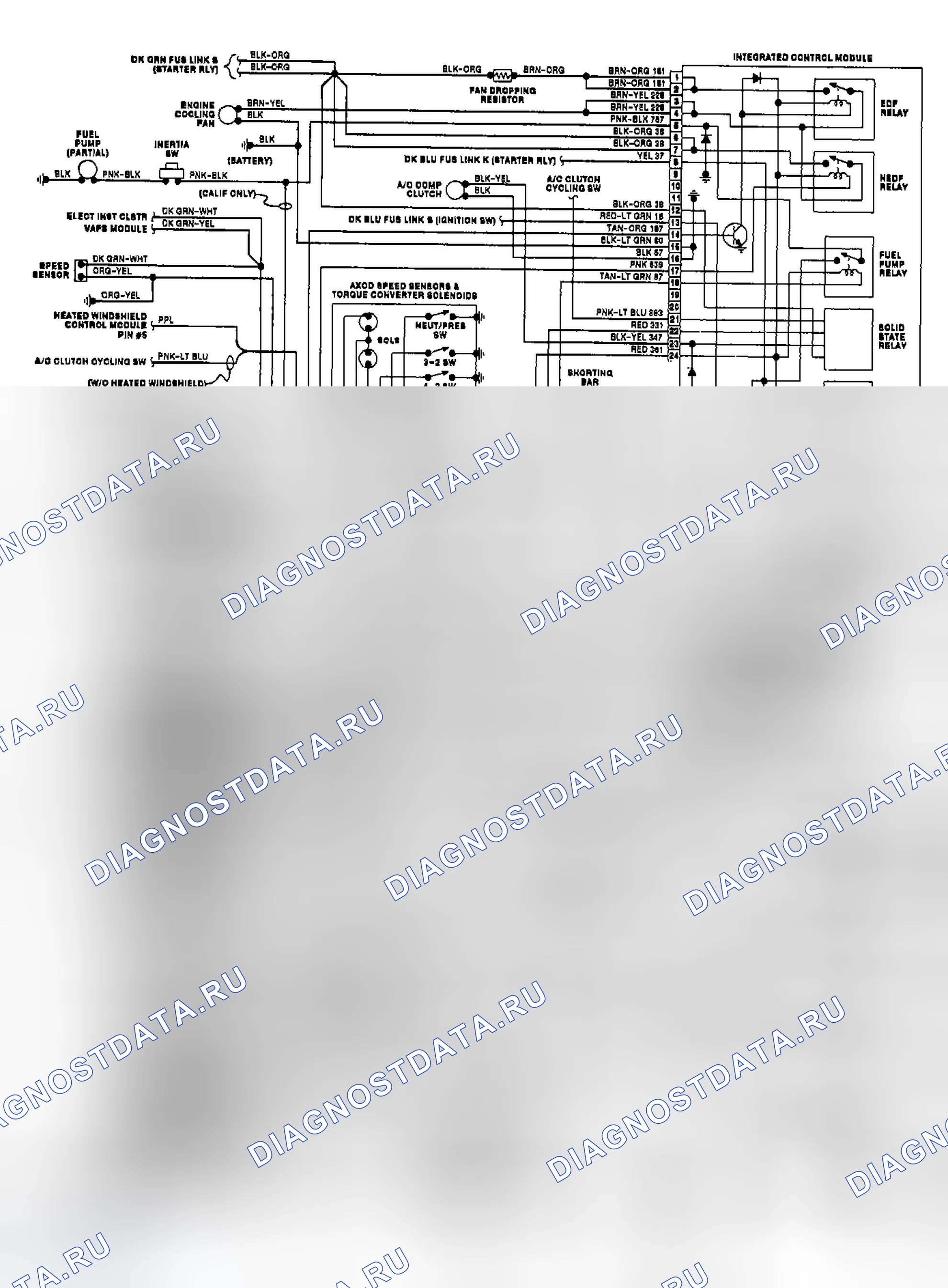 Рис. 74: Электрическая схема 3.0L Sable и Taurus EEC-IV (кроме SHO). Ford Taurus I