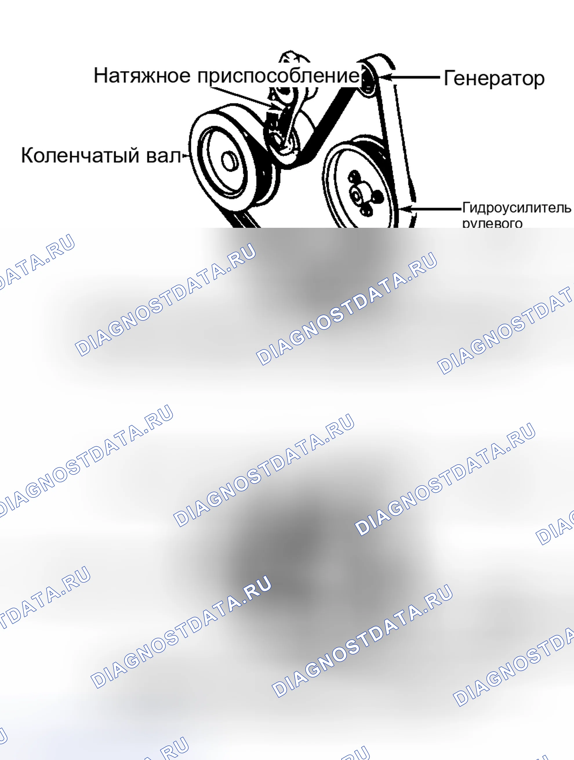 Рис. 8: РАЗВОДКА ПРИВОДНОГО РЕМНЯ (ЭСКОРТ 2.0L 4-CYL. VIN " P "). Hyundai ix20 I