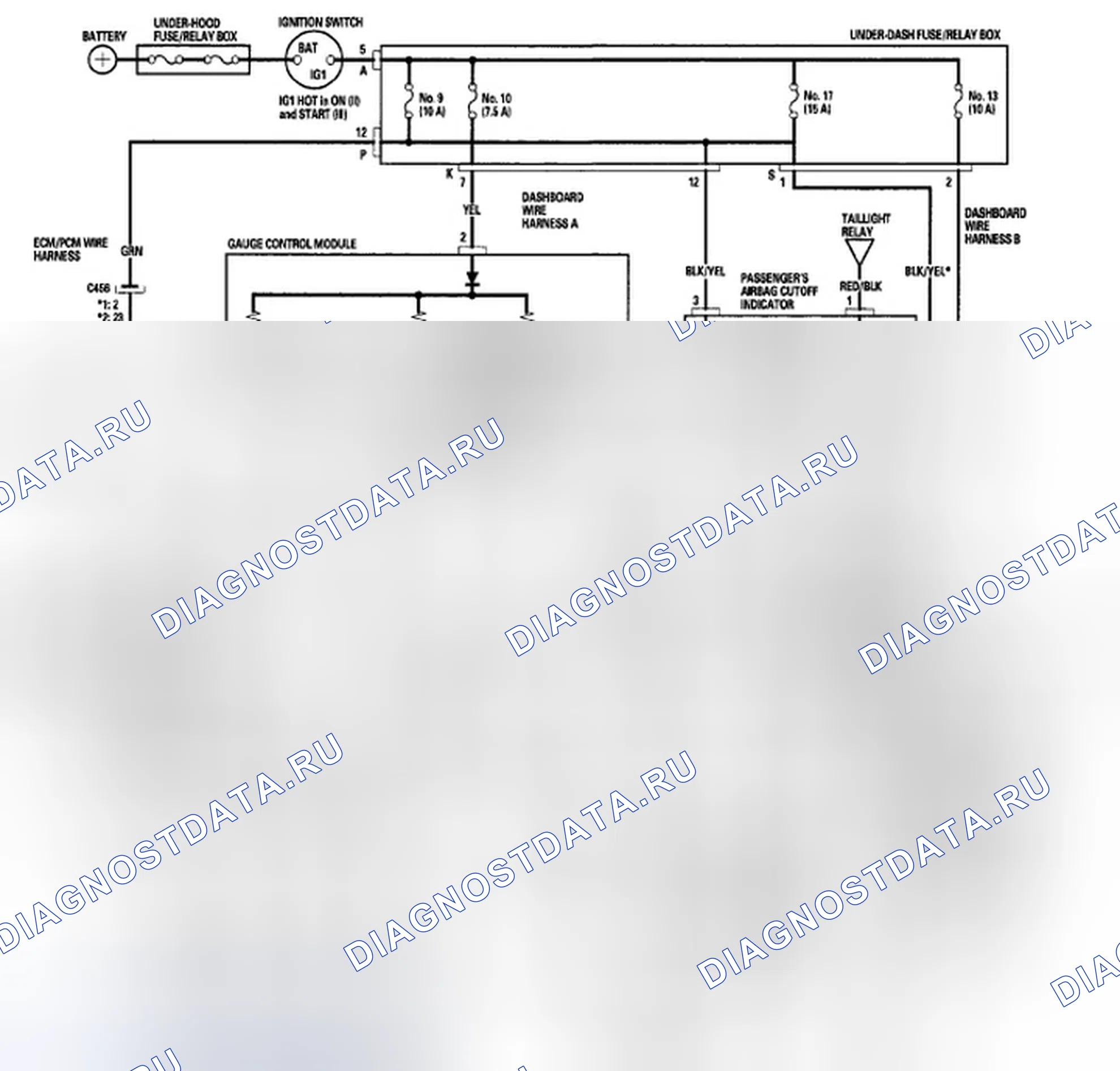 Рис. 11: Принципиальная схема. Honda Element YH2 рестайлинг