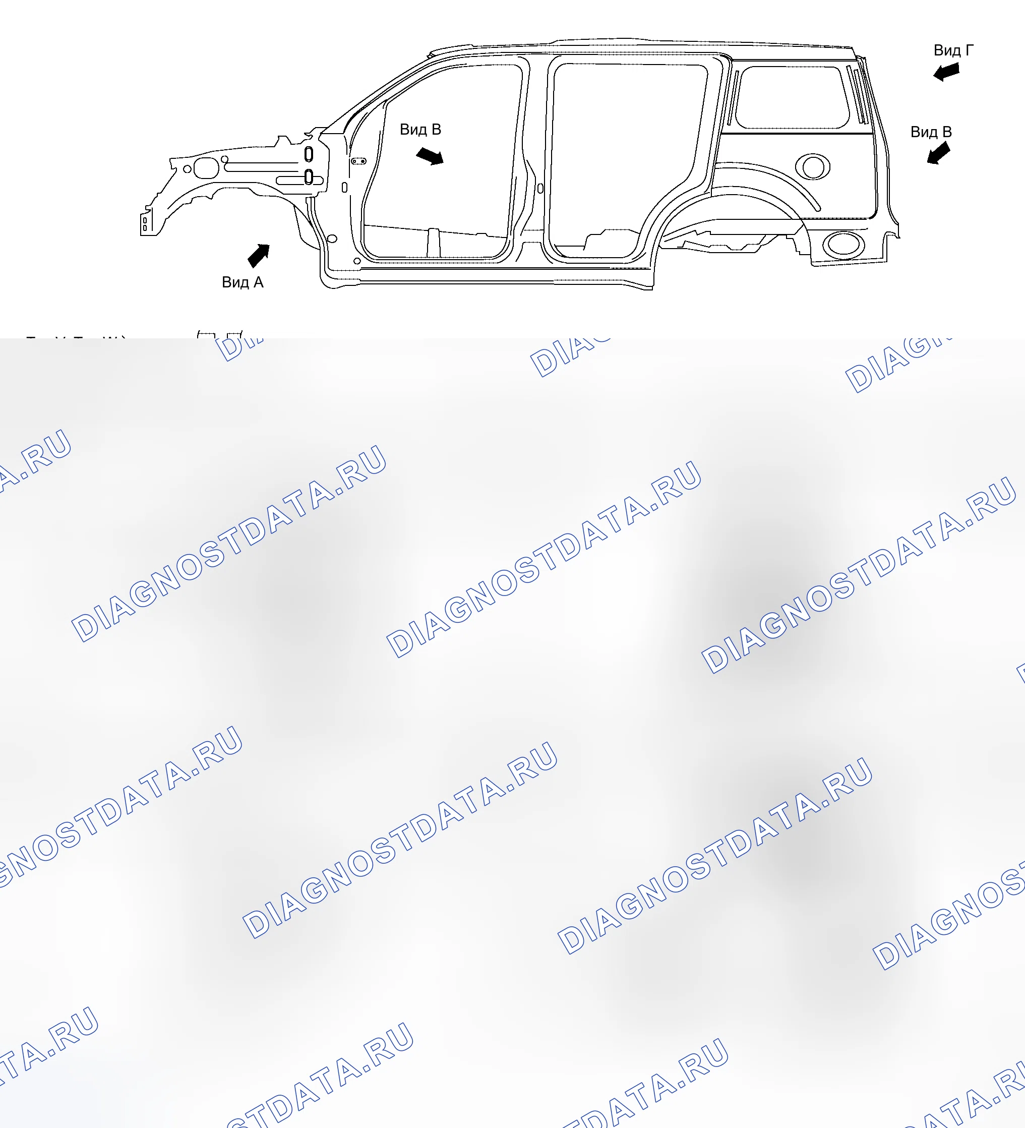 Рис. 190: ОТМЕТКИ СООТВЕТСТВИЯ ДЕТАЛЕЙ ПАНЕЛЕЙ. Honda Jazz I
