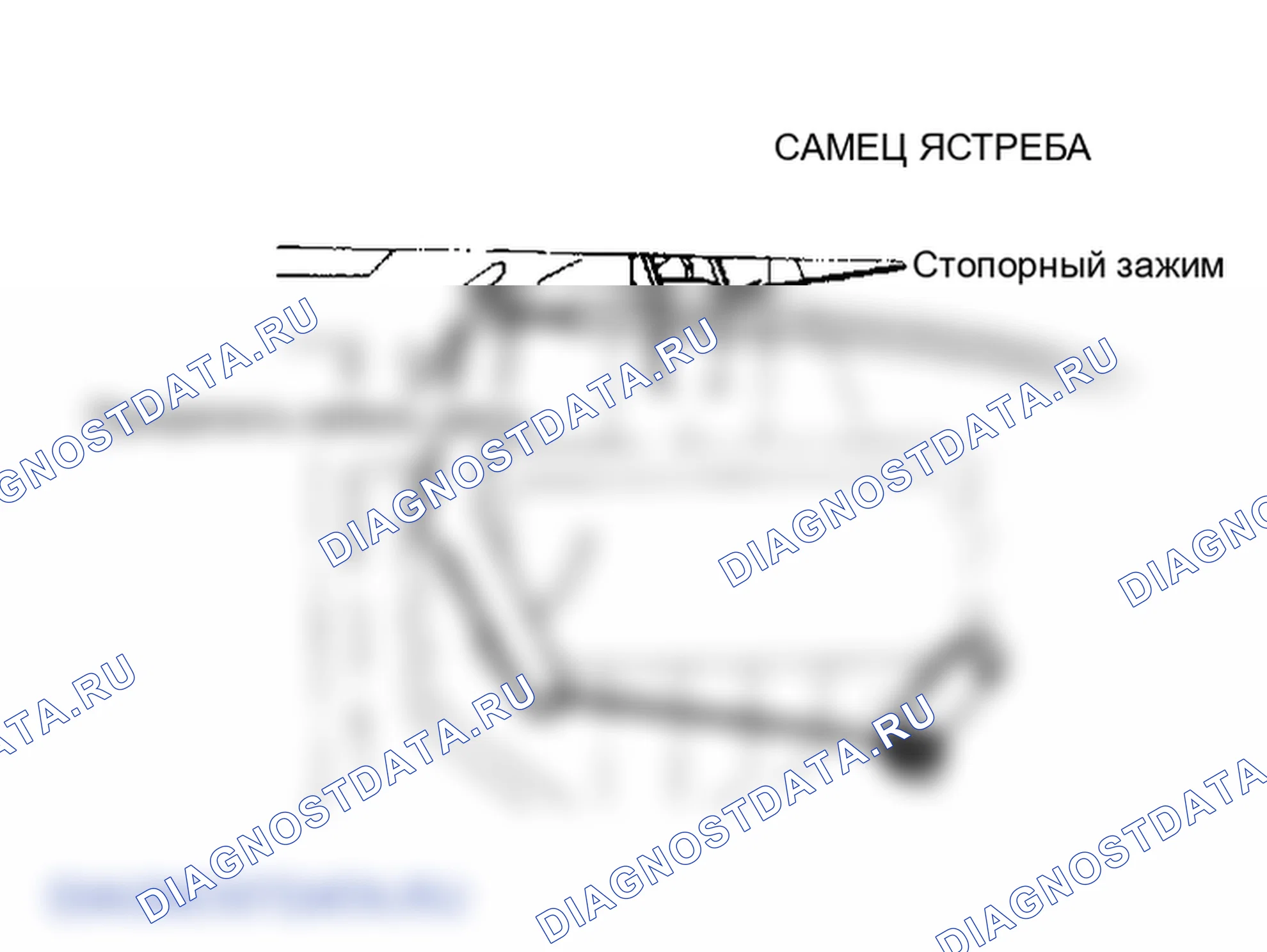 Рис. 5: Крепление кабеля двери воздух-Mix. Toyota Tercel L20
