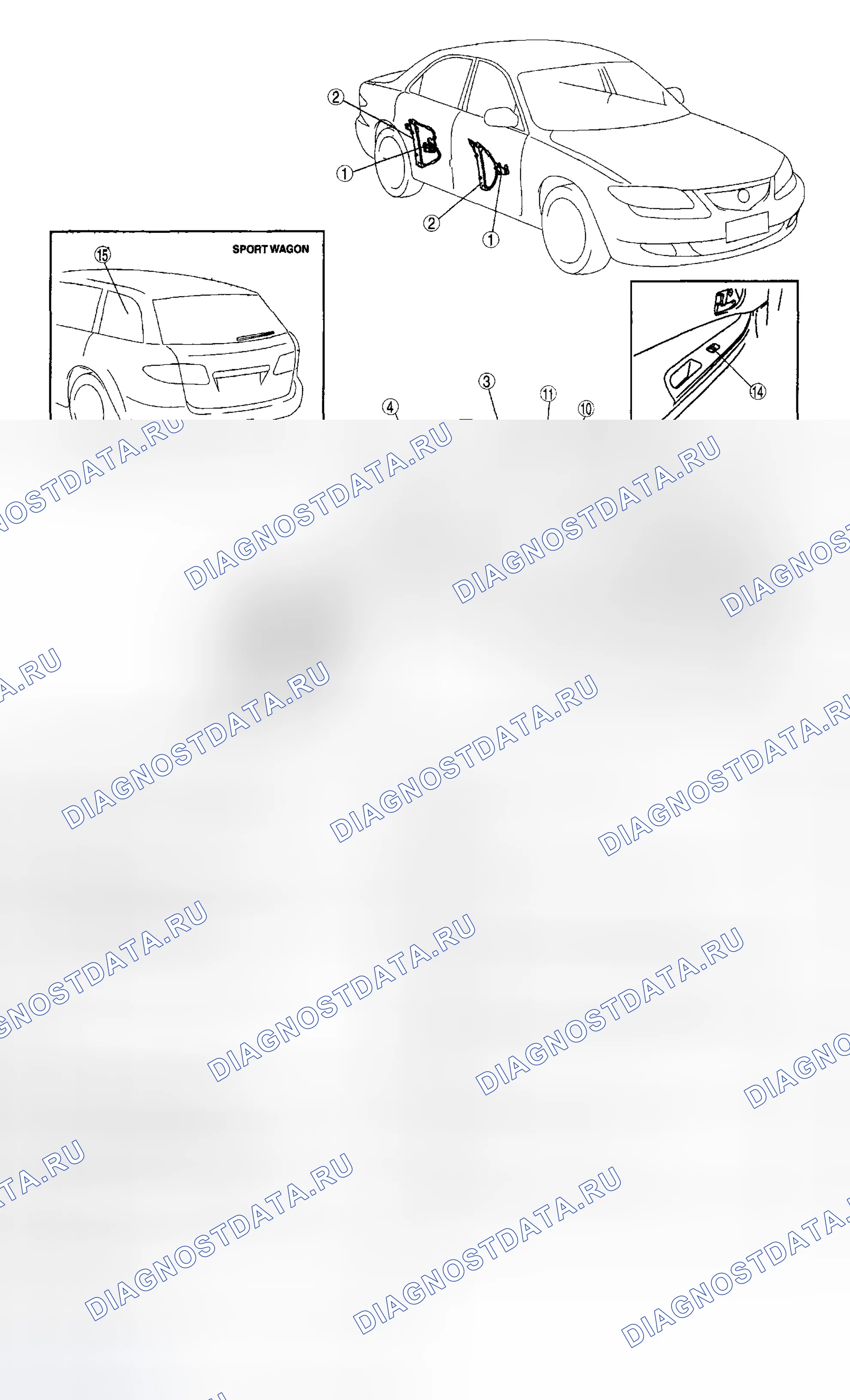 Рис. 1: ИНДЕКС МЕСТОПОЛОЖЕНИЯ. Mazda 6 GH рестайлинг