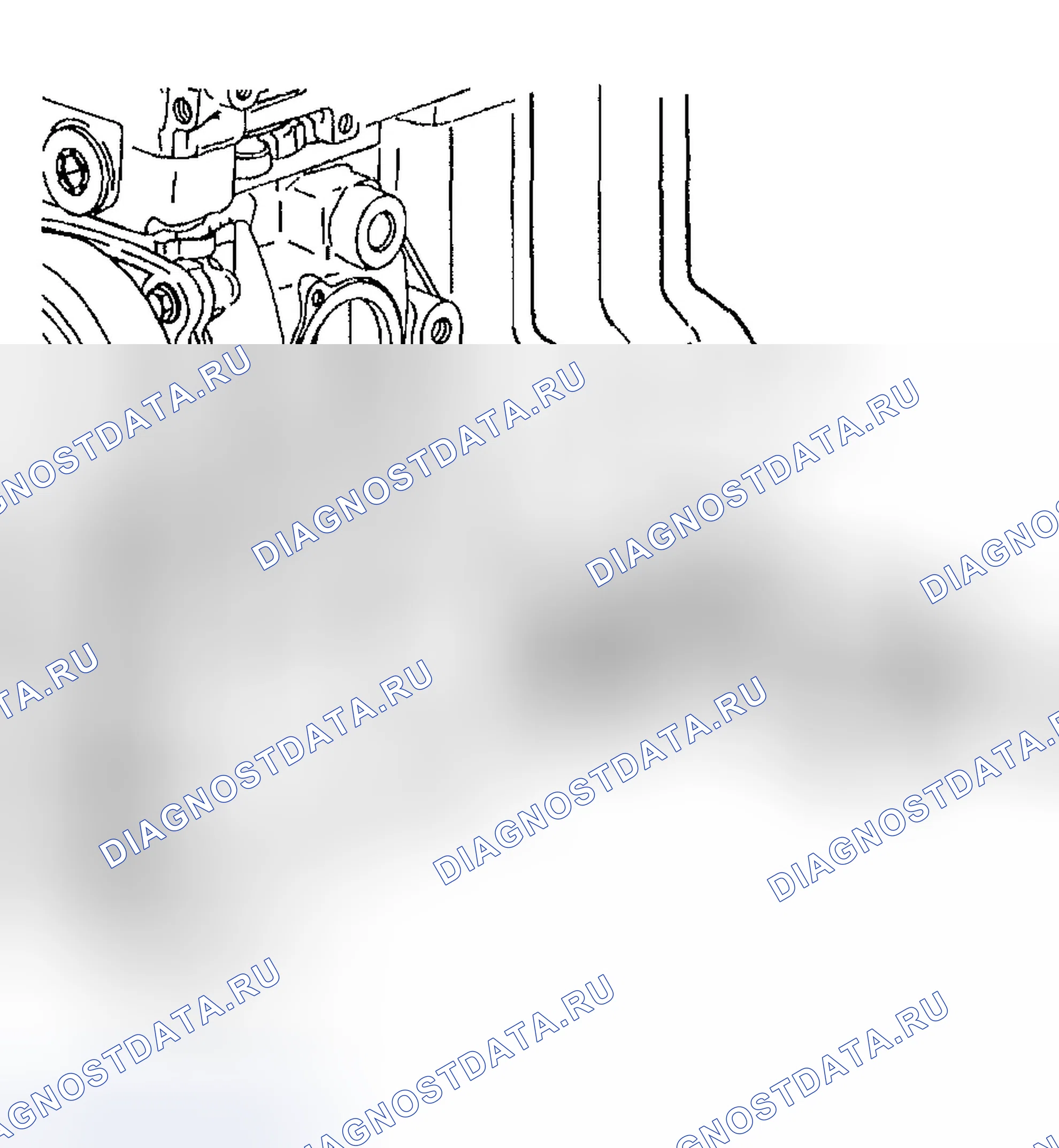 Рис. 1026: Снятие натяжного шкива приводного ремня. Chevrolet TrailBlazer I