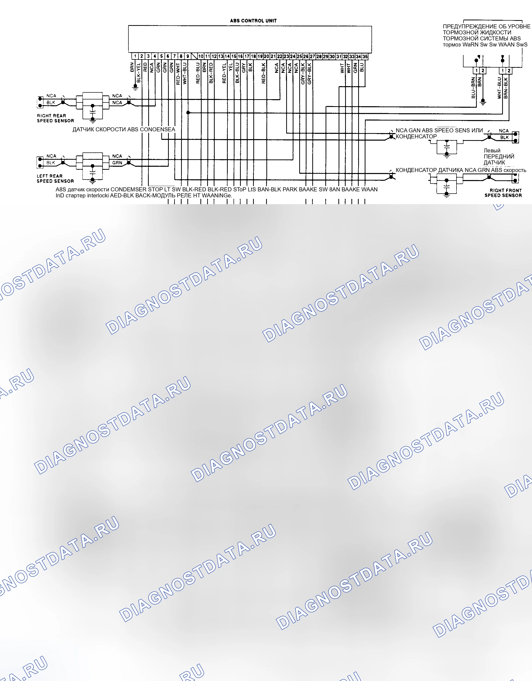 Рис. 7: электросхема ABS Passat (1992). Volkswagen Corrado I
