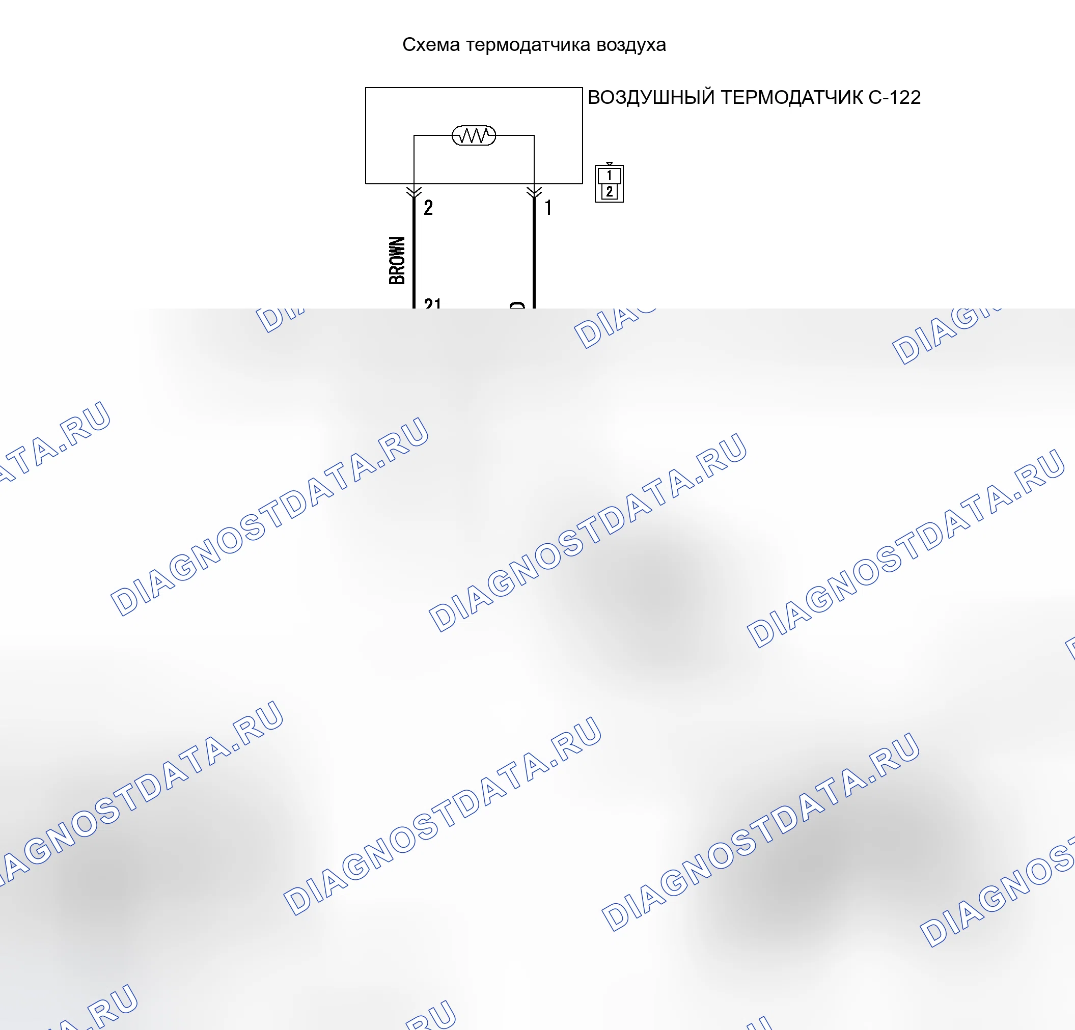 Рис. 14: расшифровка кода ошибки B1021, B1022: система термодатчиков воздуха. Mitsubishi Endeavor I