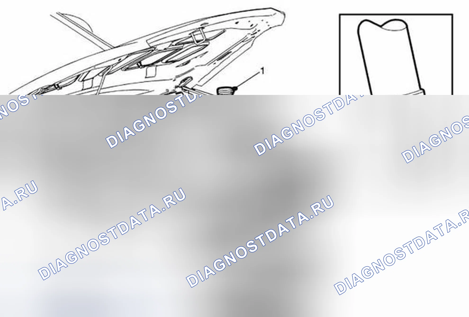 Рис. 10: Замена наполнительной трубки контейнера растворителя омывателя ветрового стекла. Chevrolet Sonic I