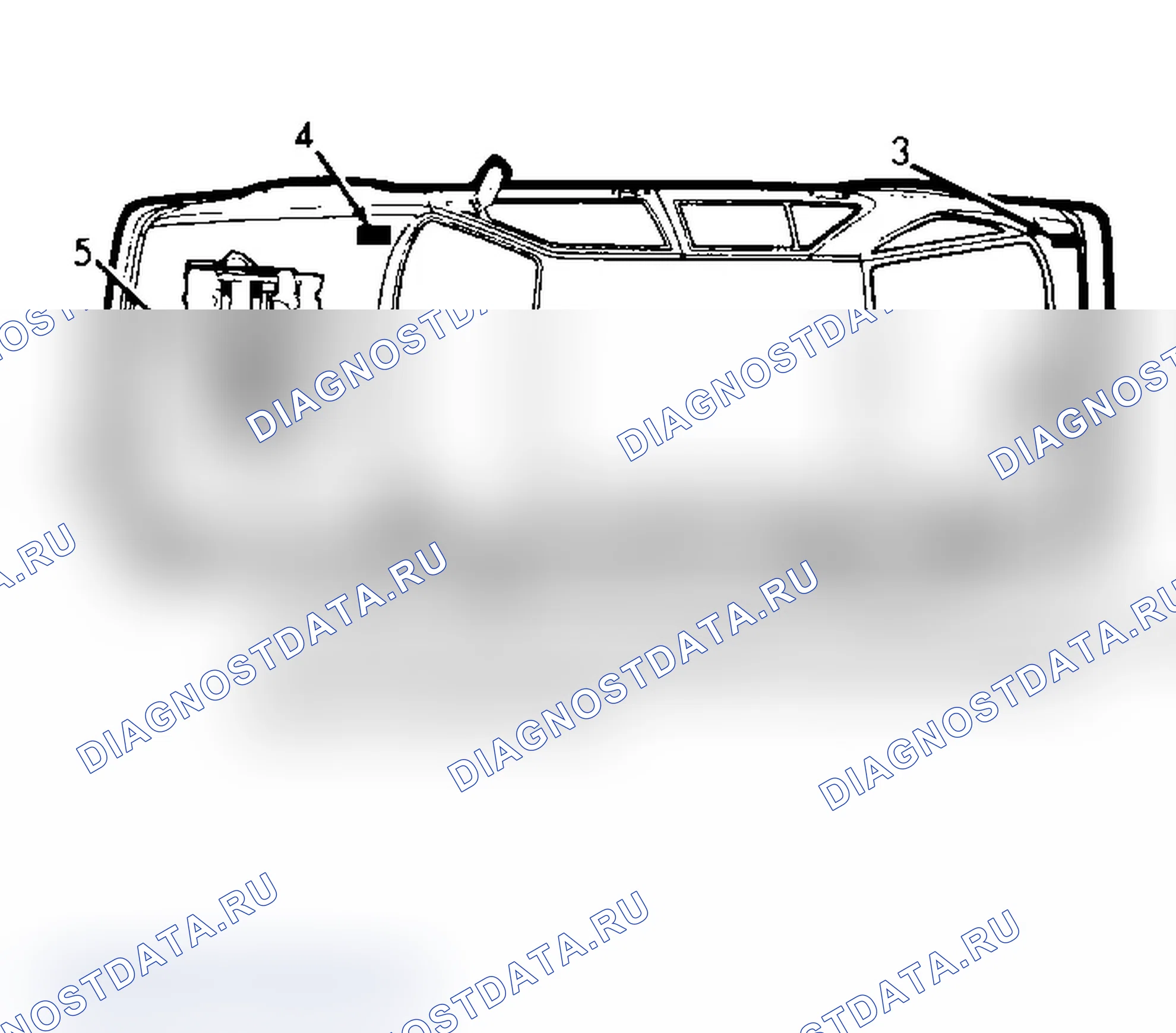 Рис. 4: РАСПОЛОЖЕНИЕ ИНФОРМАЦИОННЫХ МЕТОК. Saab 9000 I